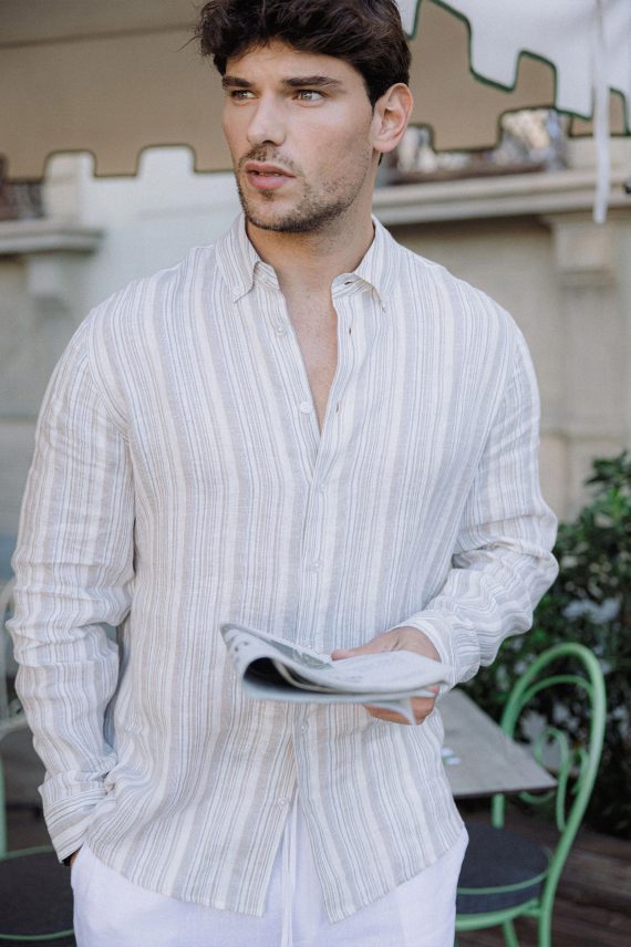 Thierry LS Shirt, Grey Multi