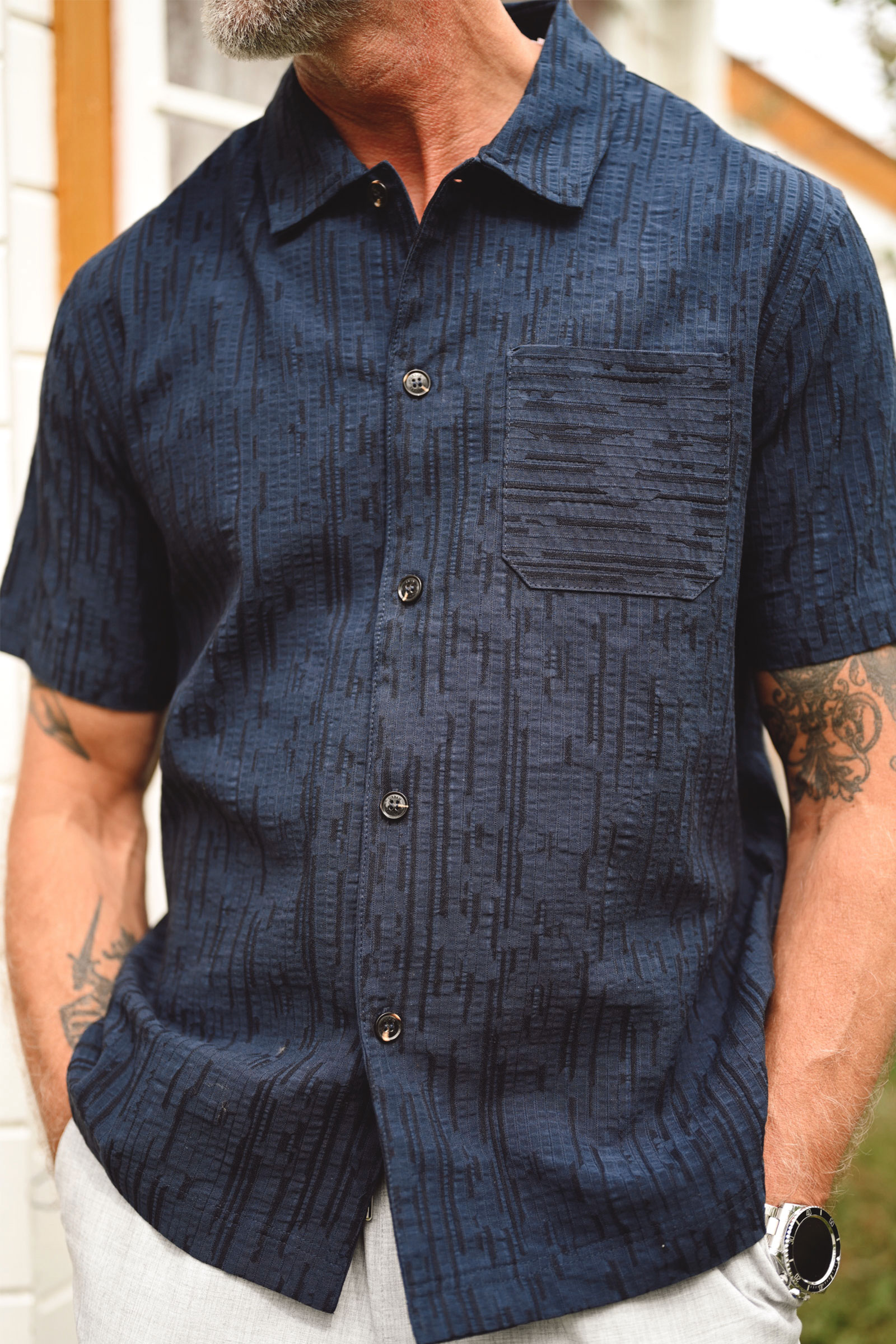 Vito SS Shirt, Dark Navy - Bilde 2