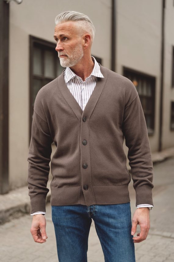 Cardigan Bomull, Brun