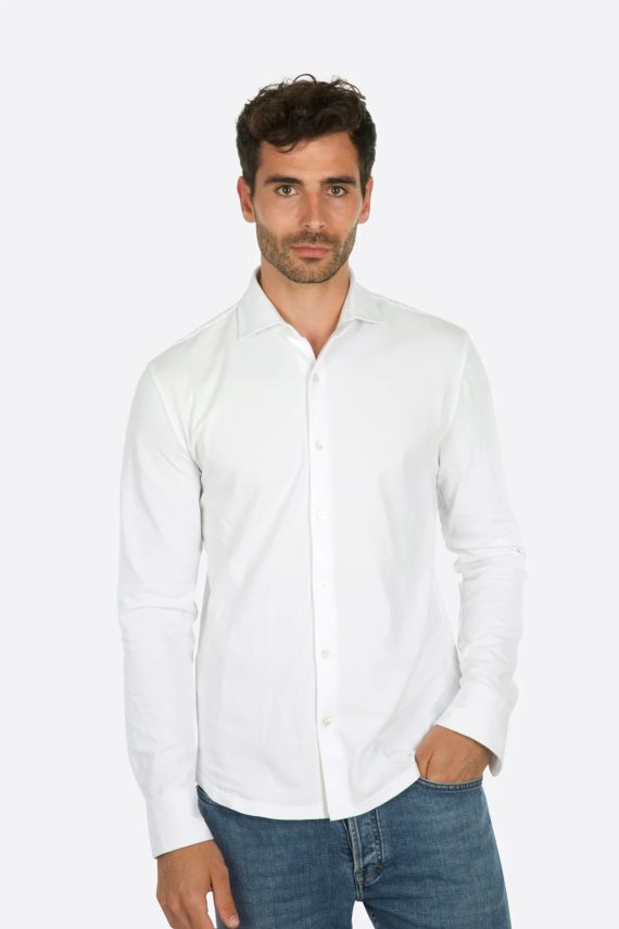 Felix Cotton Pique Shirt, White