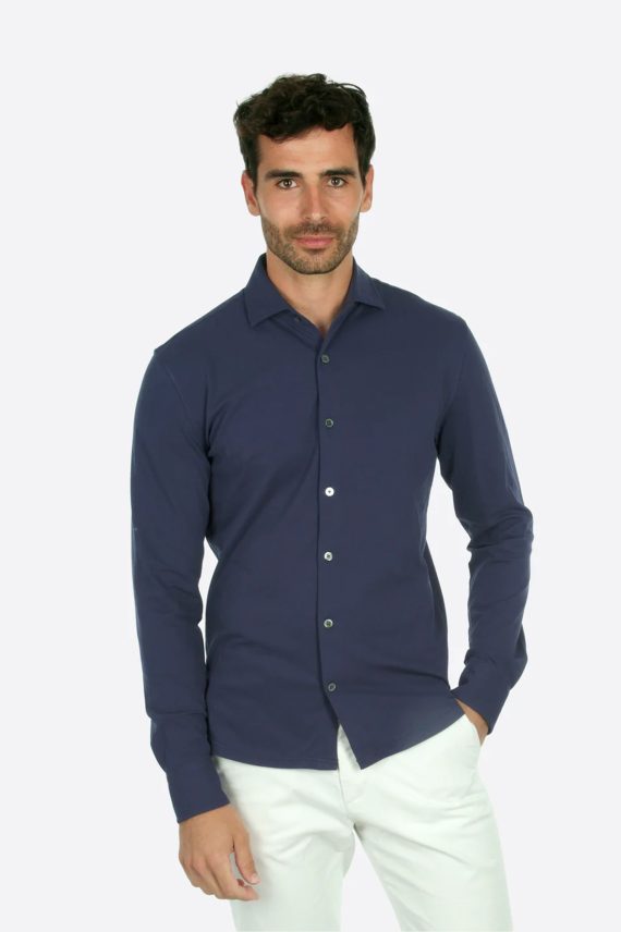 Felix Cotton Pique Shirt, Navy
