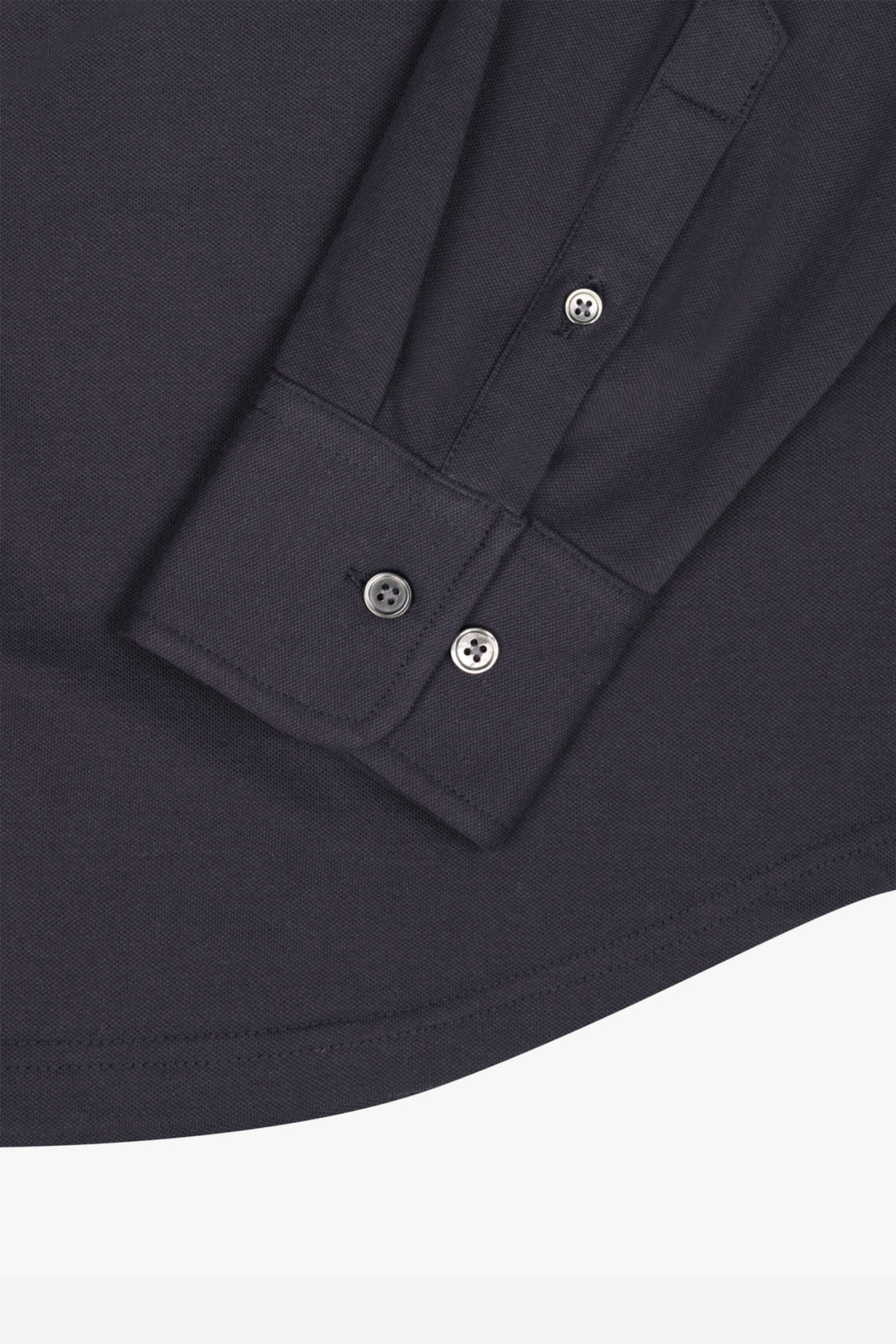 Felix Cotton Pique Shirt, Navy - Bilde 3