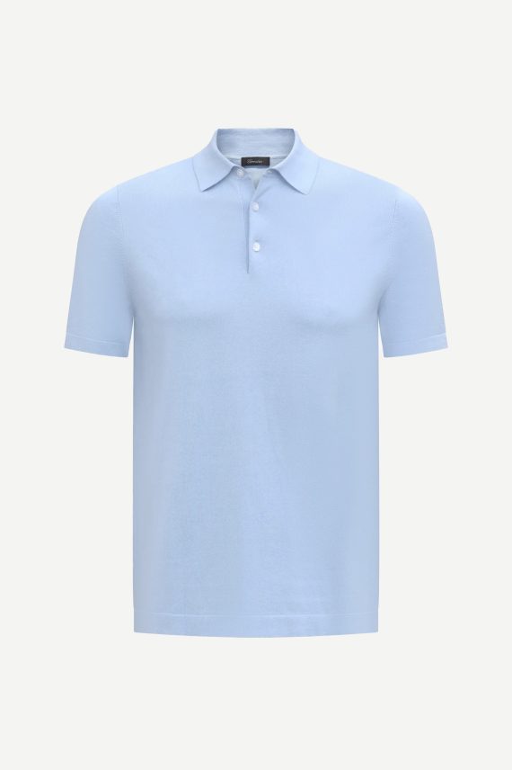 Jacob Strikket Polo, Light Blue
