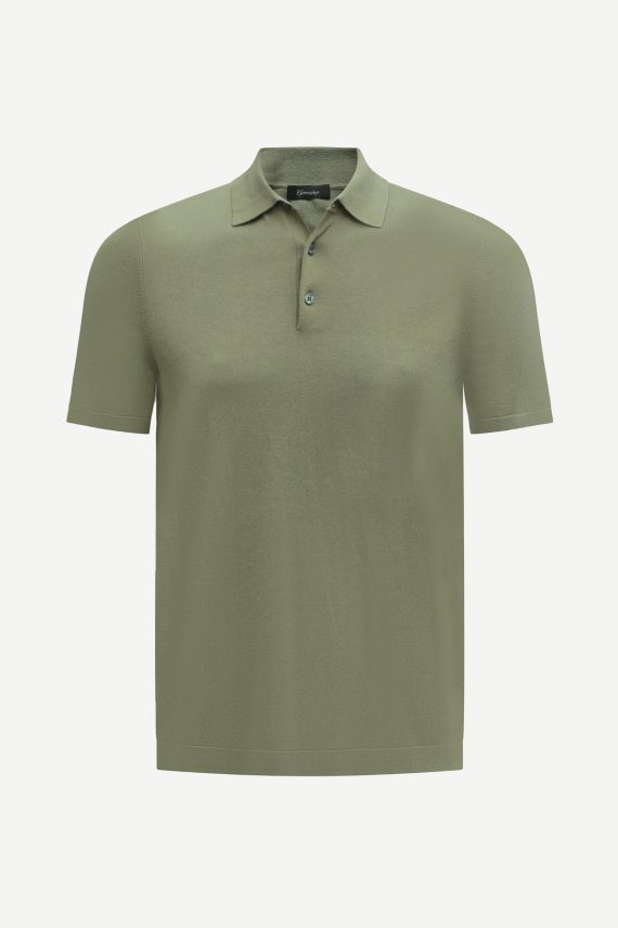 Jacob Strikket Polo, Olive Green