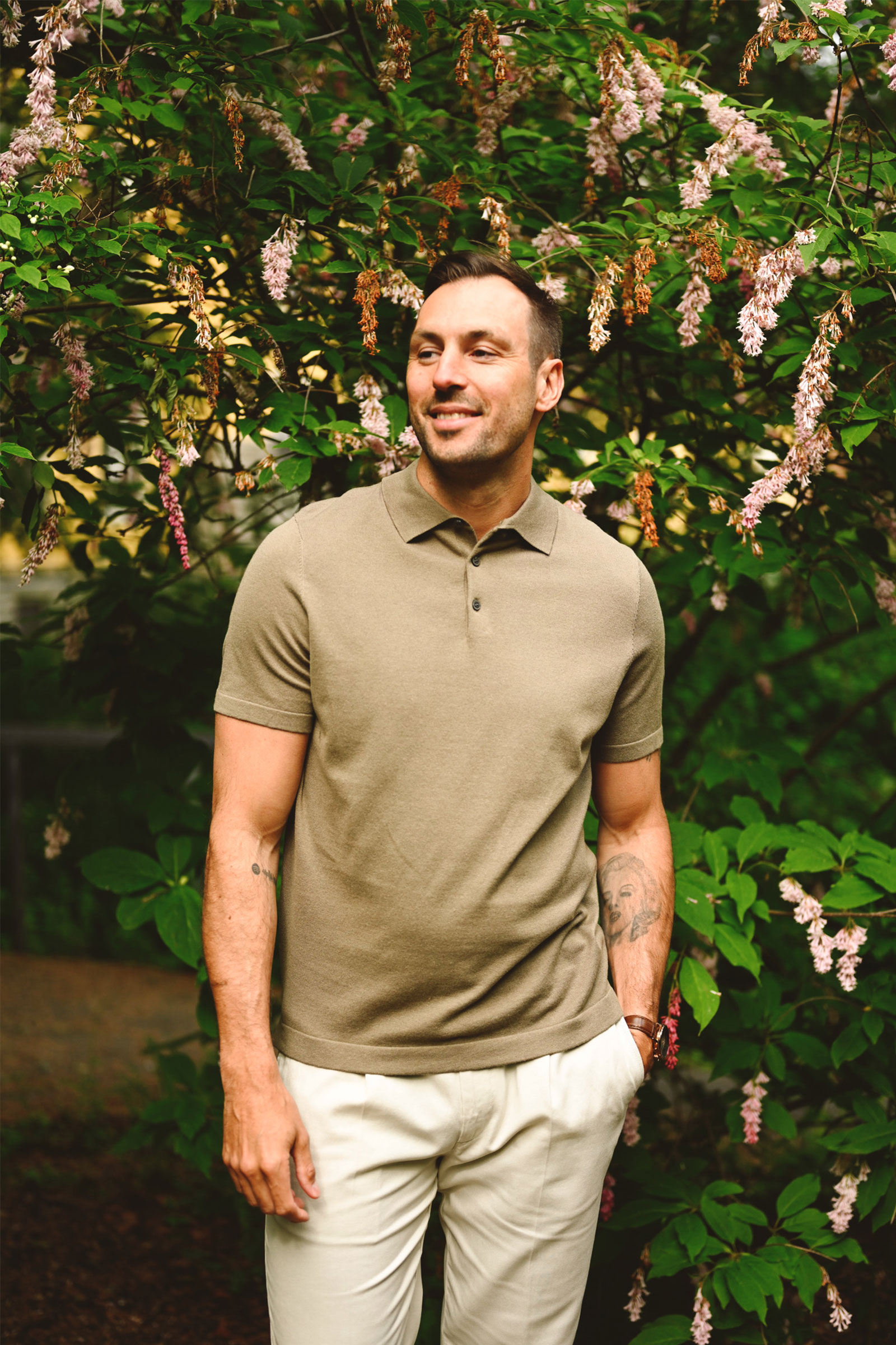 Jacob Strikket Polo, Olive Green - Bilde 3