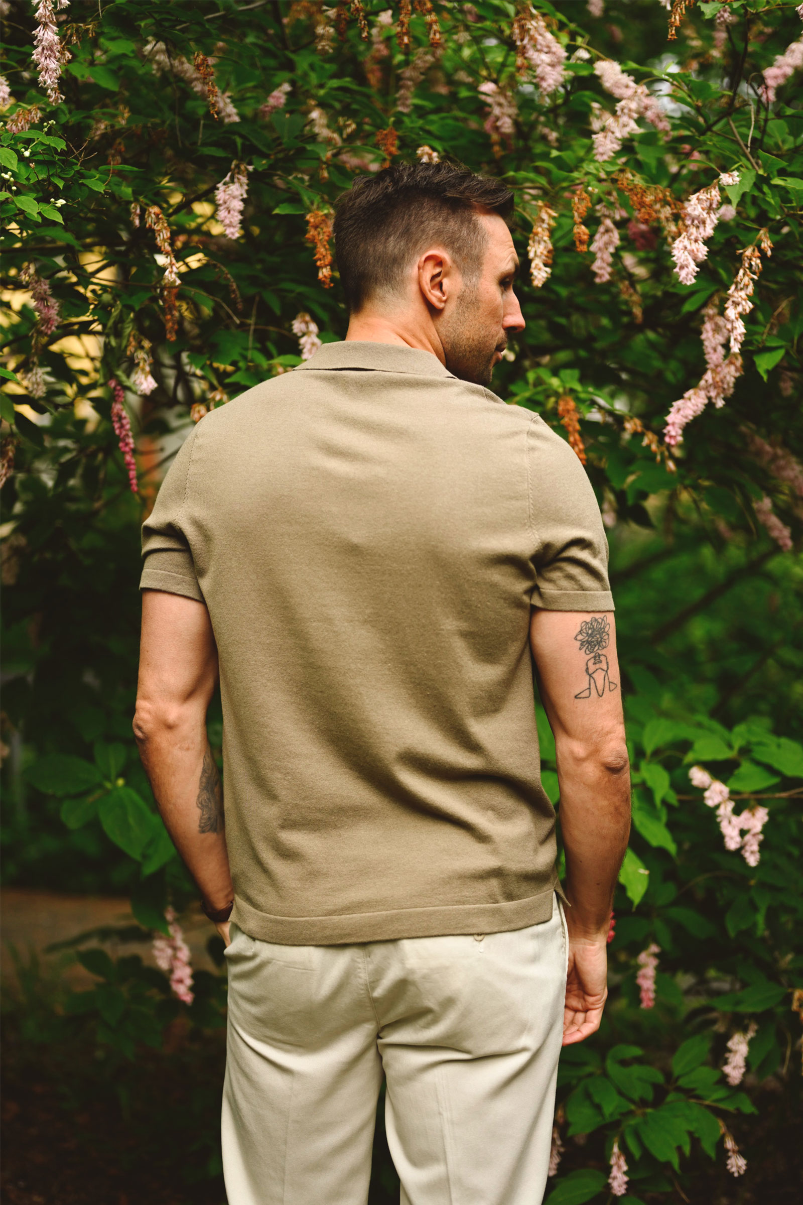 Jacob Strikket Polo, Olive Green - Bilde 4