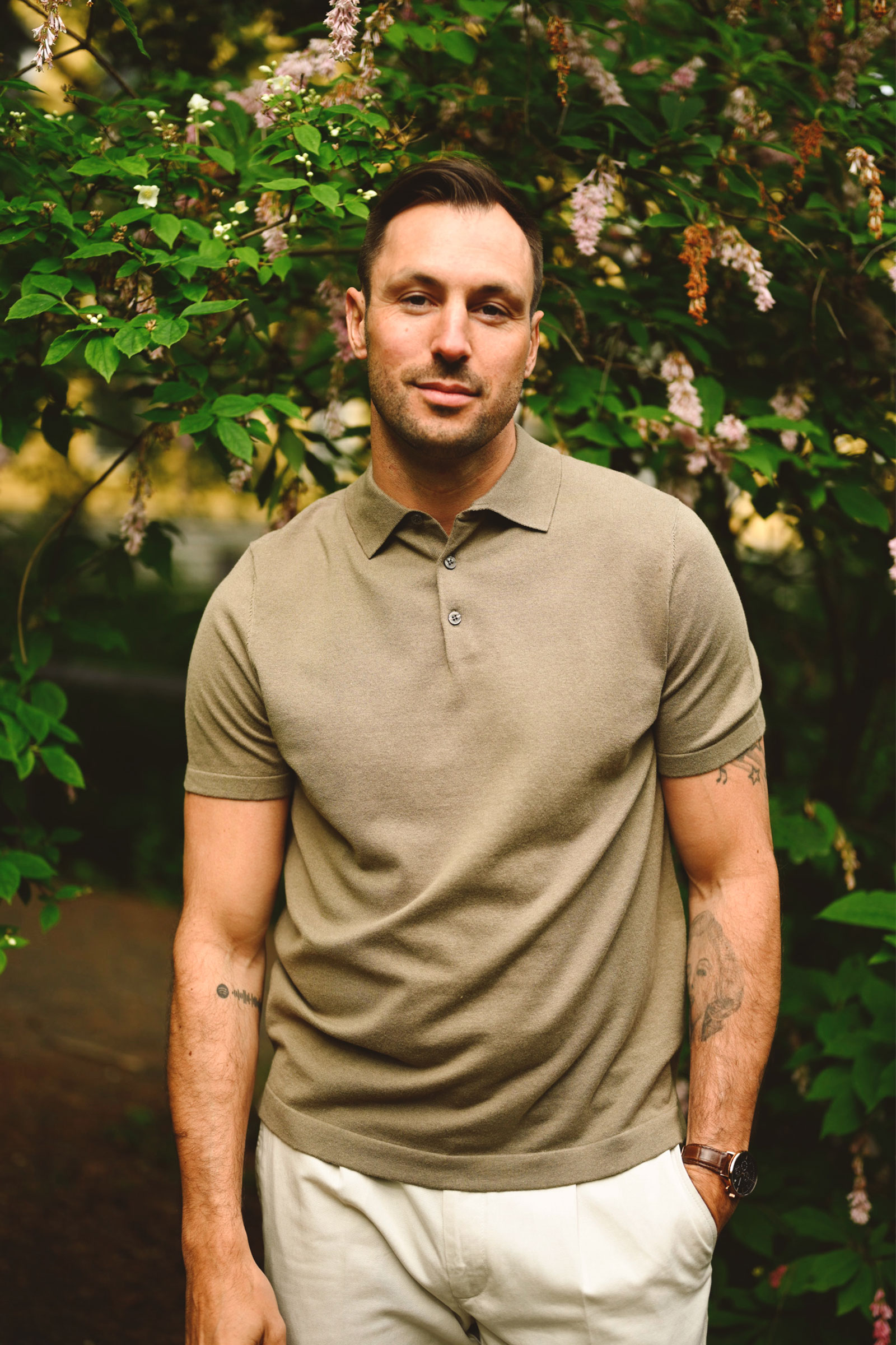 Jacob Strikket Polo, Olive Green - Bilde 5