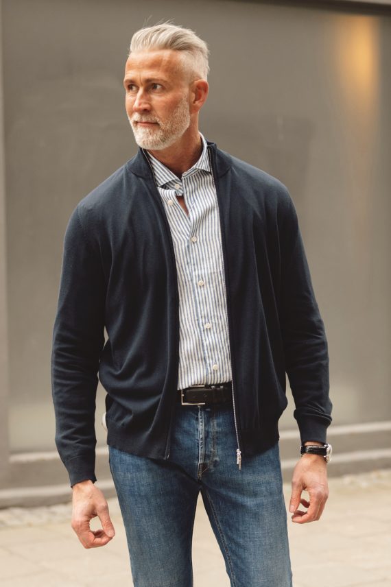 Luca Full Zip, Navy