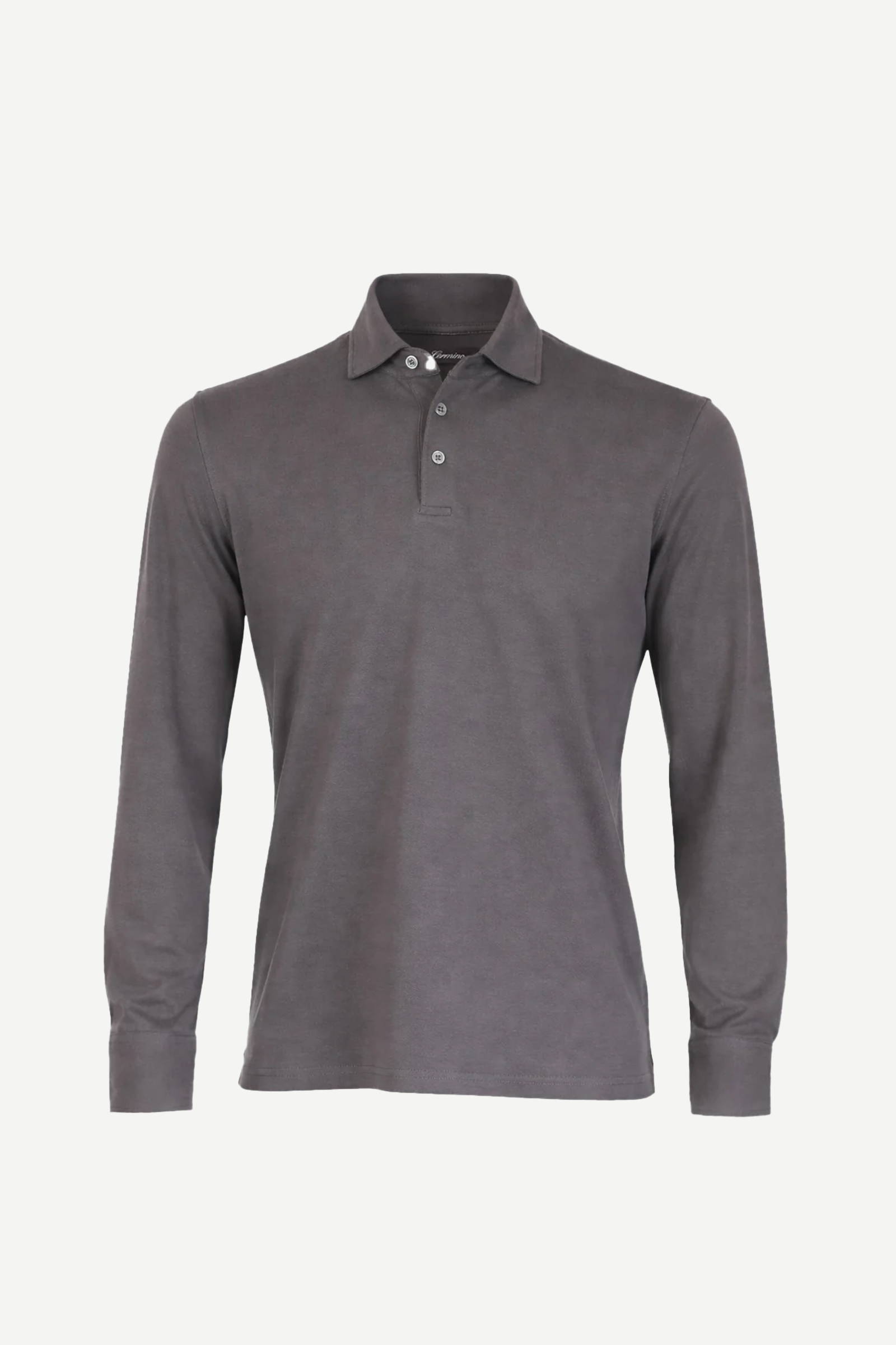 Theo Jersey Long Sleeve Polo, Dark Grey - Bilde 3