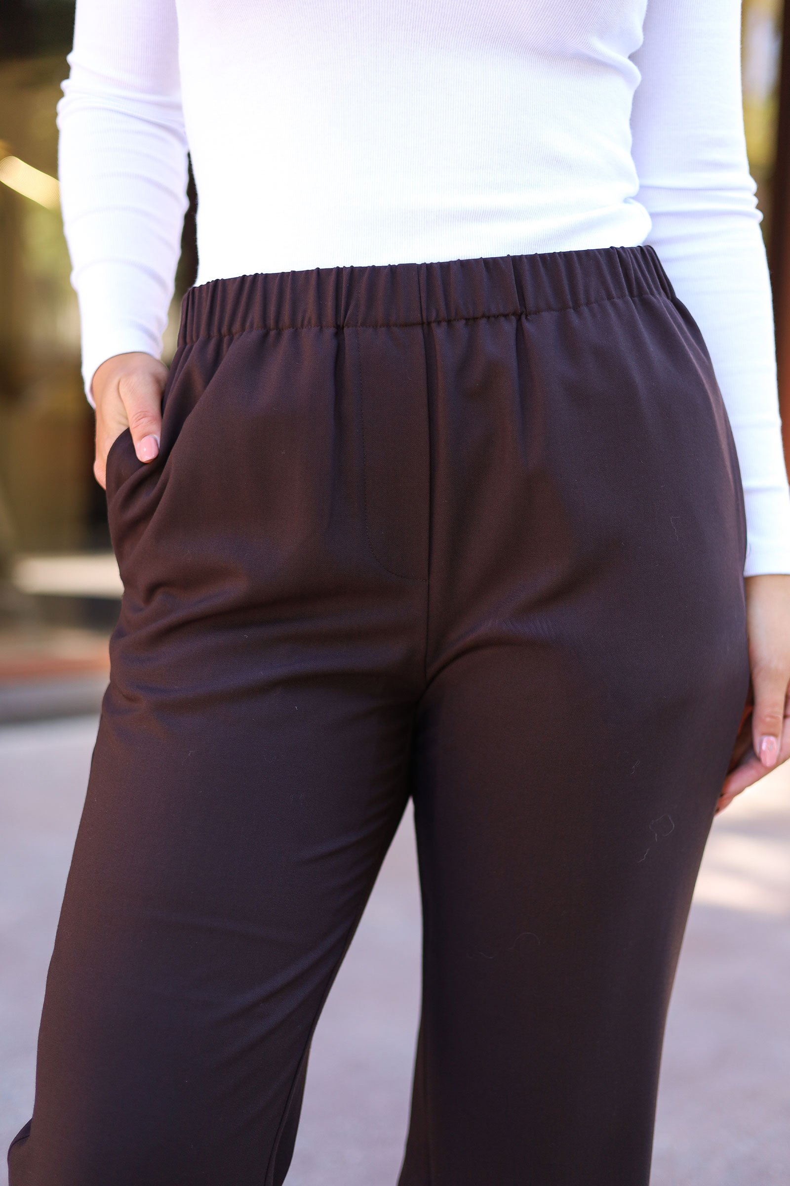 Sahoys Straight Trousers, Mole - Bilde 2