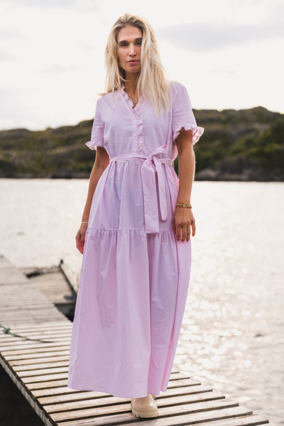 Ida Maja 2/4 Shirt Dress, B White/S Lilac