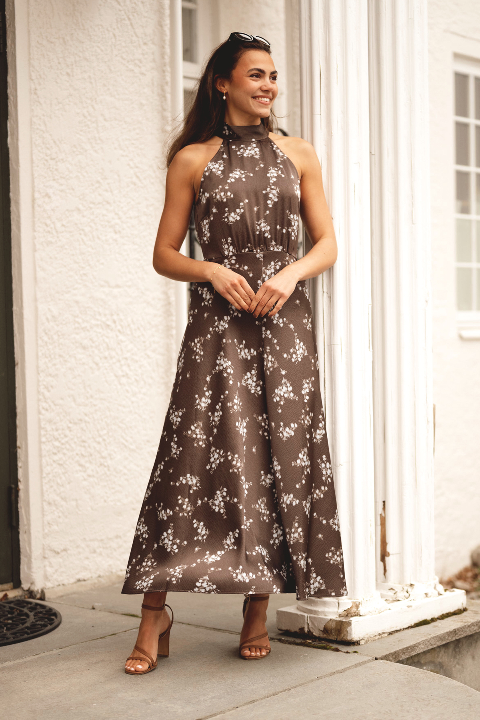 Rheo Dress, Blooming Brown