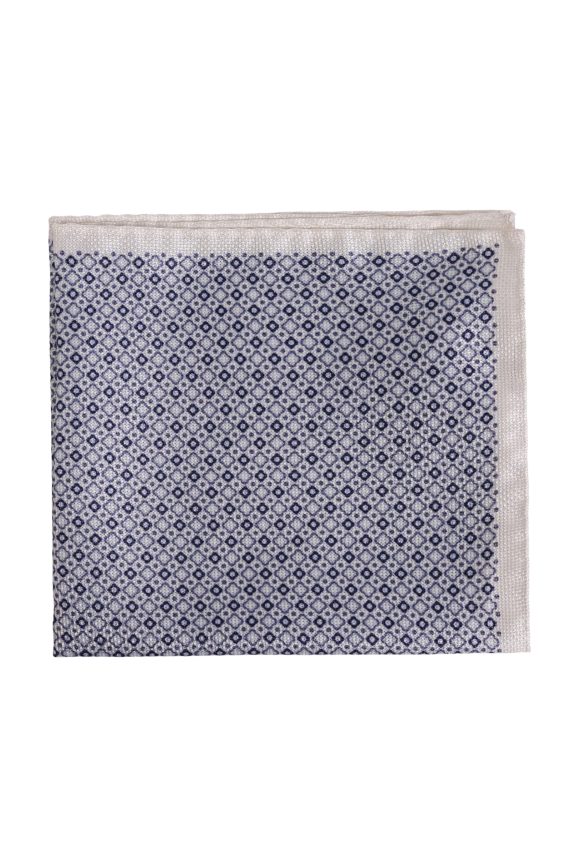 Silk Pocket Square, Off White