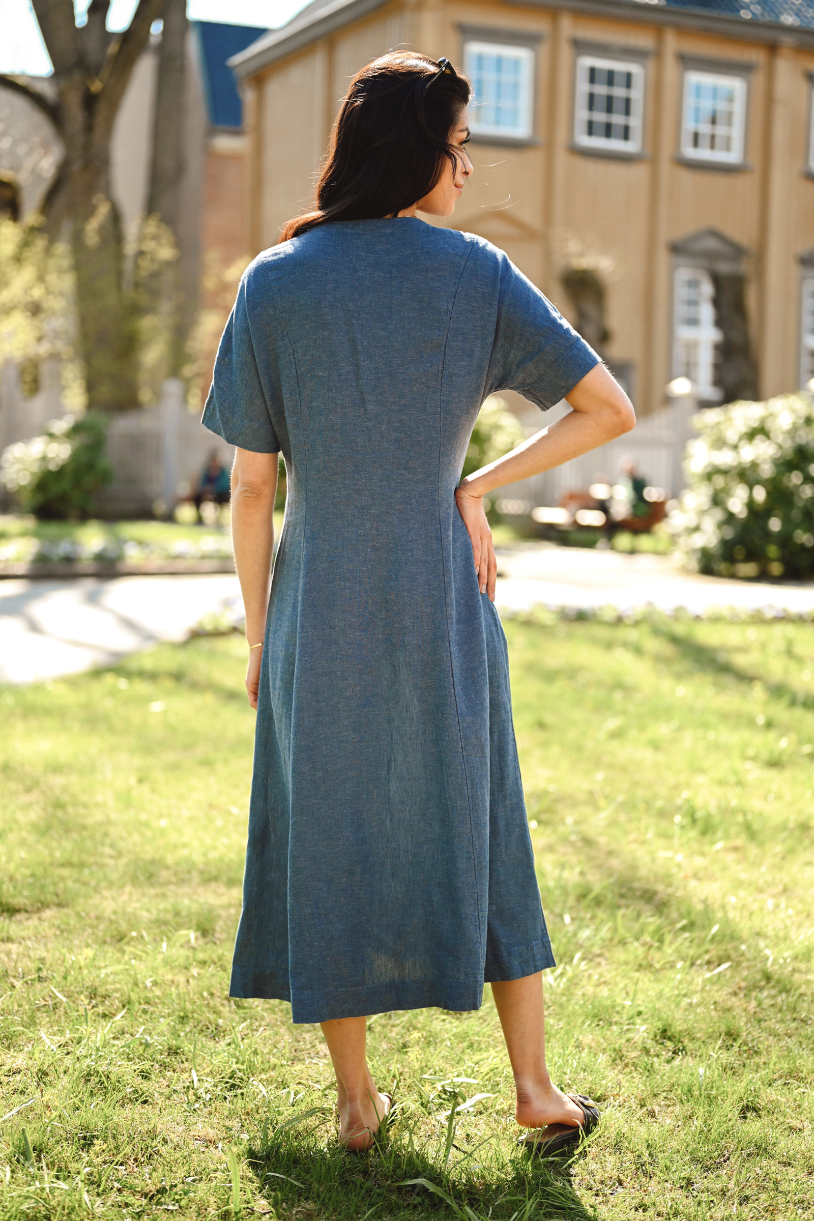 Viana Ginia 2/4 Dress, V Indigo Mel - Bilde 4