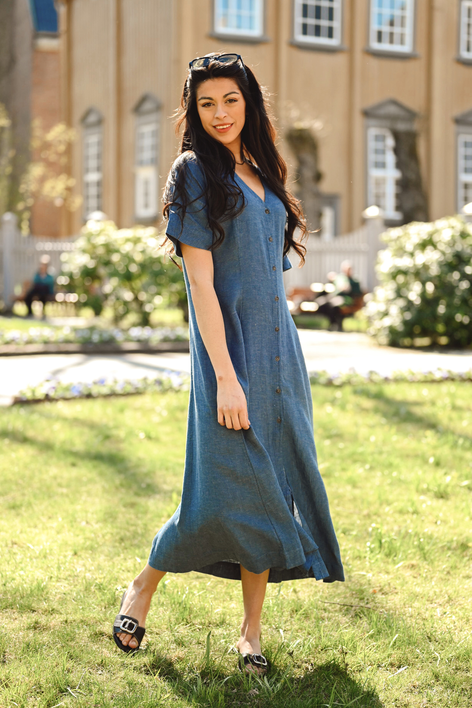 Viana Ginia 2/4 Dress, V Indigo Mel - Bilde 2