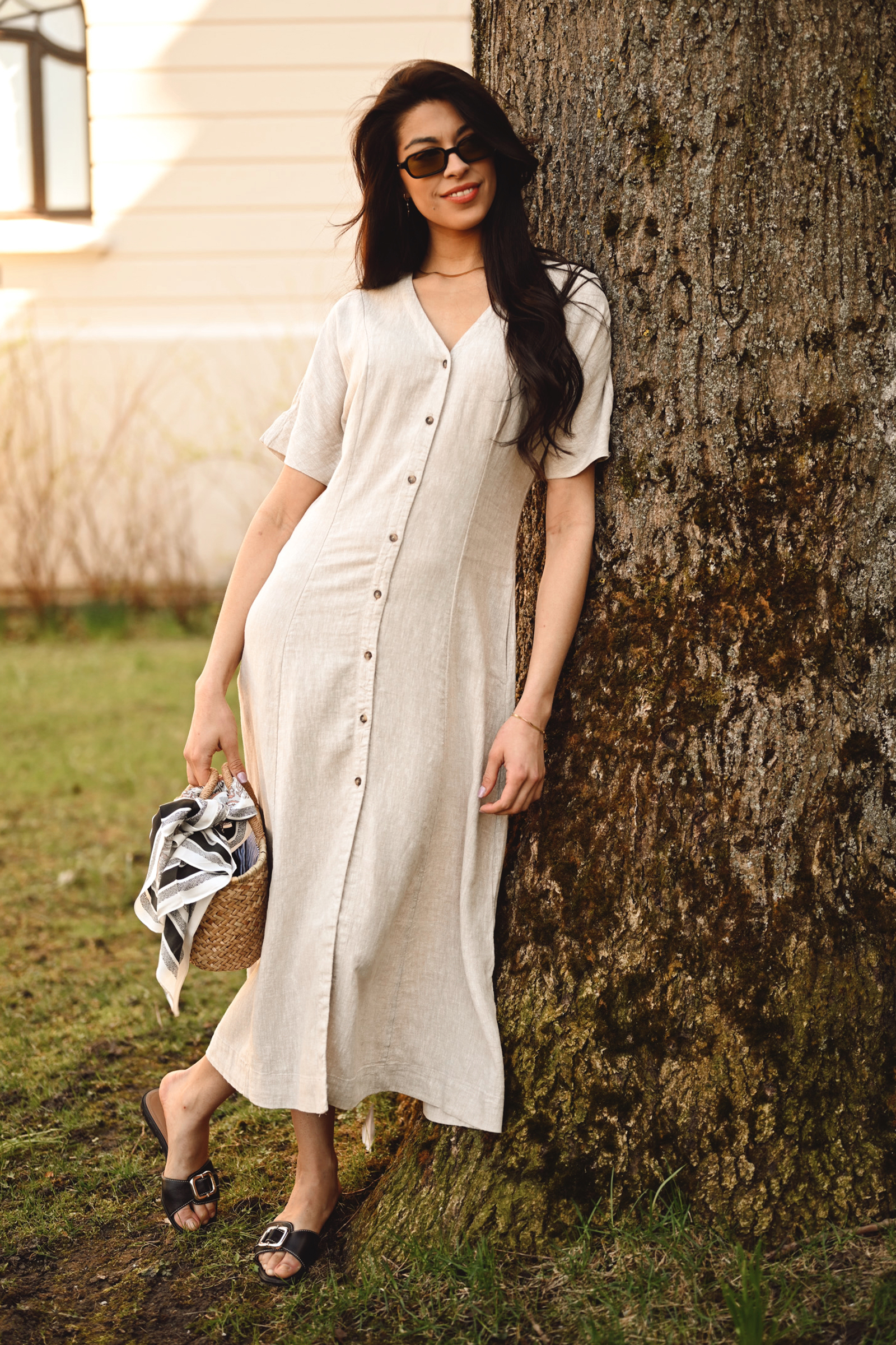 Viana Ginia 2/4 Dress, Sand Melange - Bilde 4