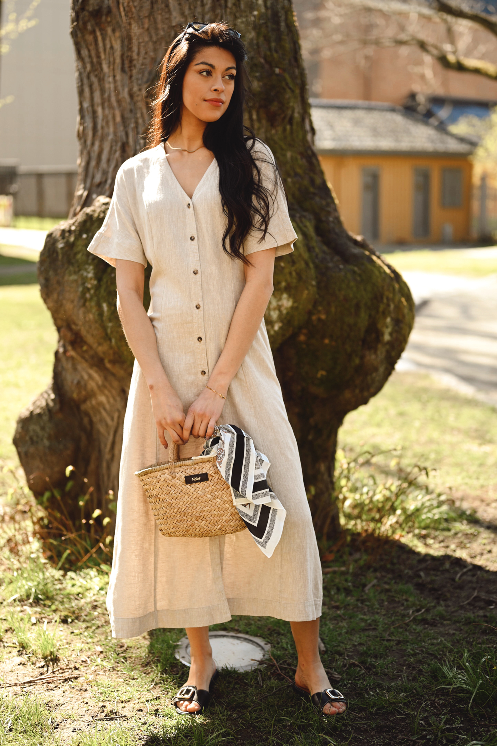 Viana Ginia 2/4 Dress, Sand Melange - Bilde 2