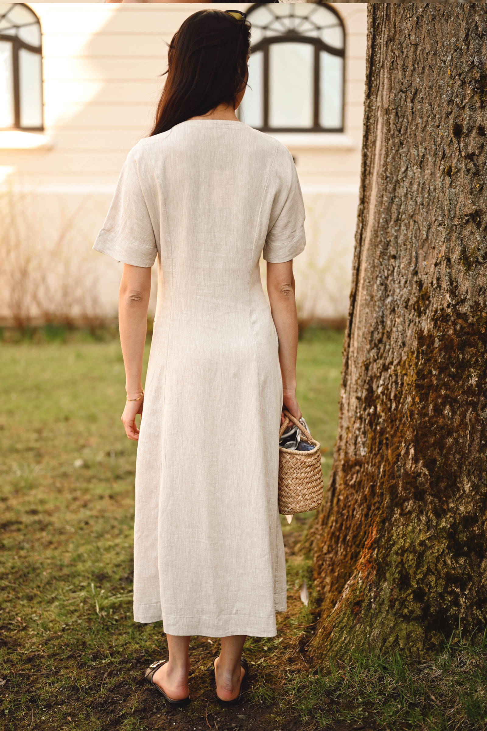 Viana Ginia 2/4 Dress, Sand Melange - Bilde 5