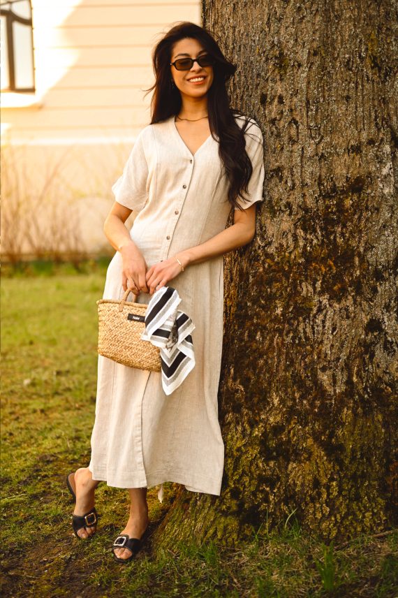 Viana Ginia 2/4 Dress, Sand Melange