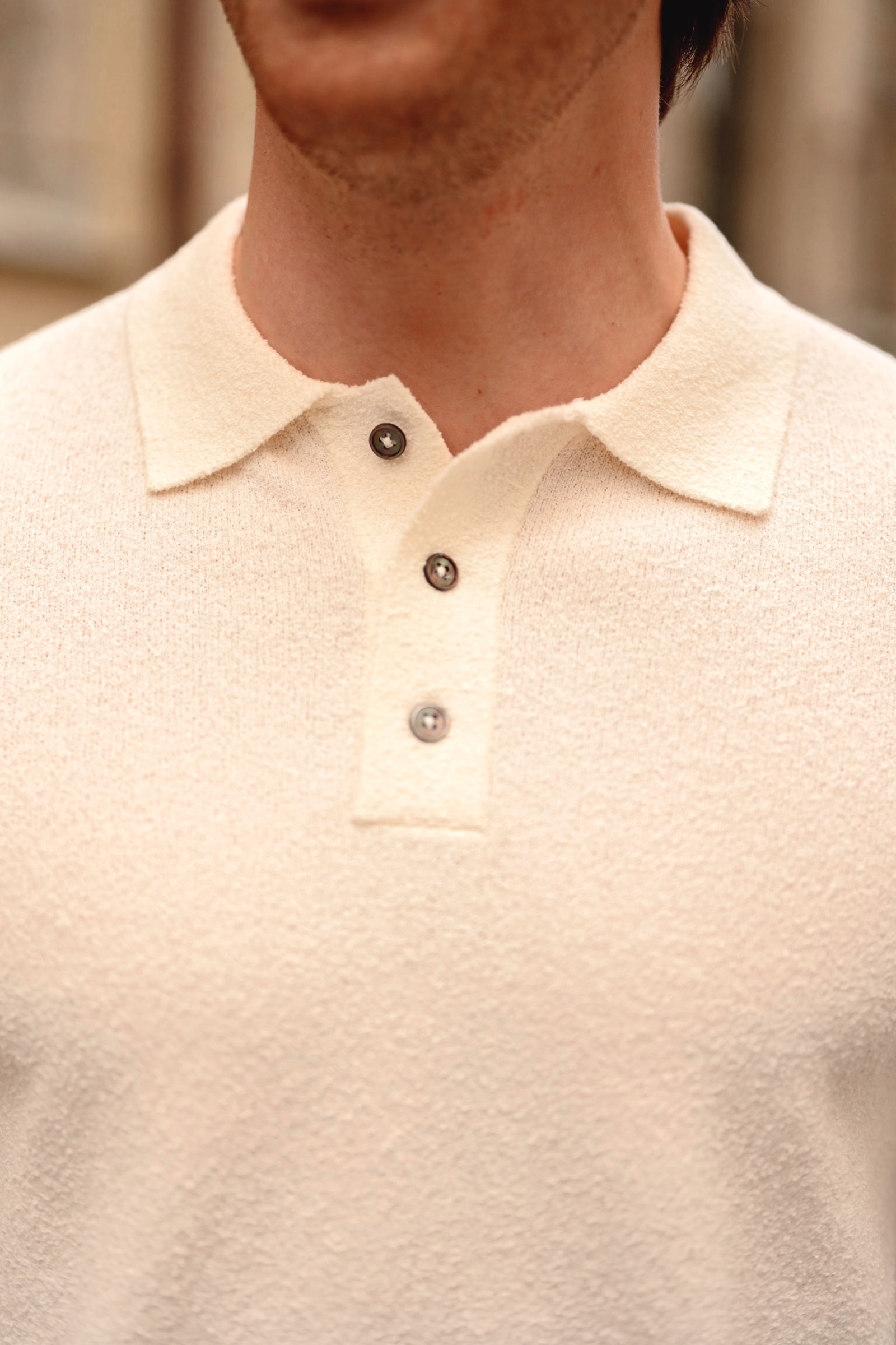MMGKyle Bouclé Polo, Ecru - Bilde 2