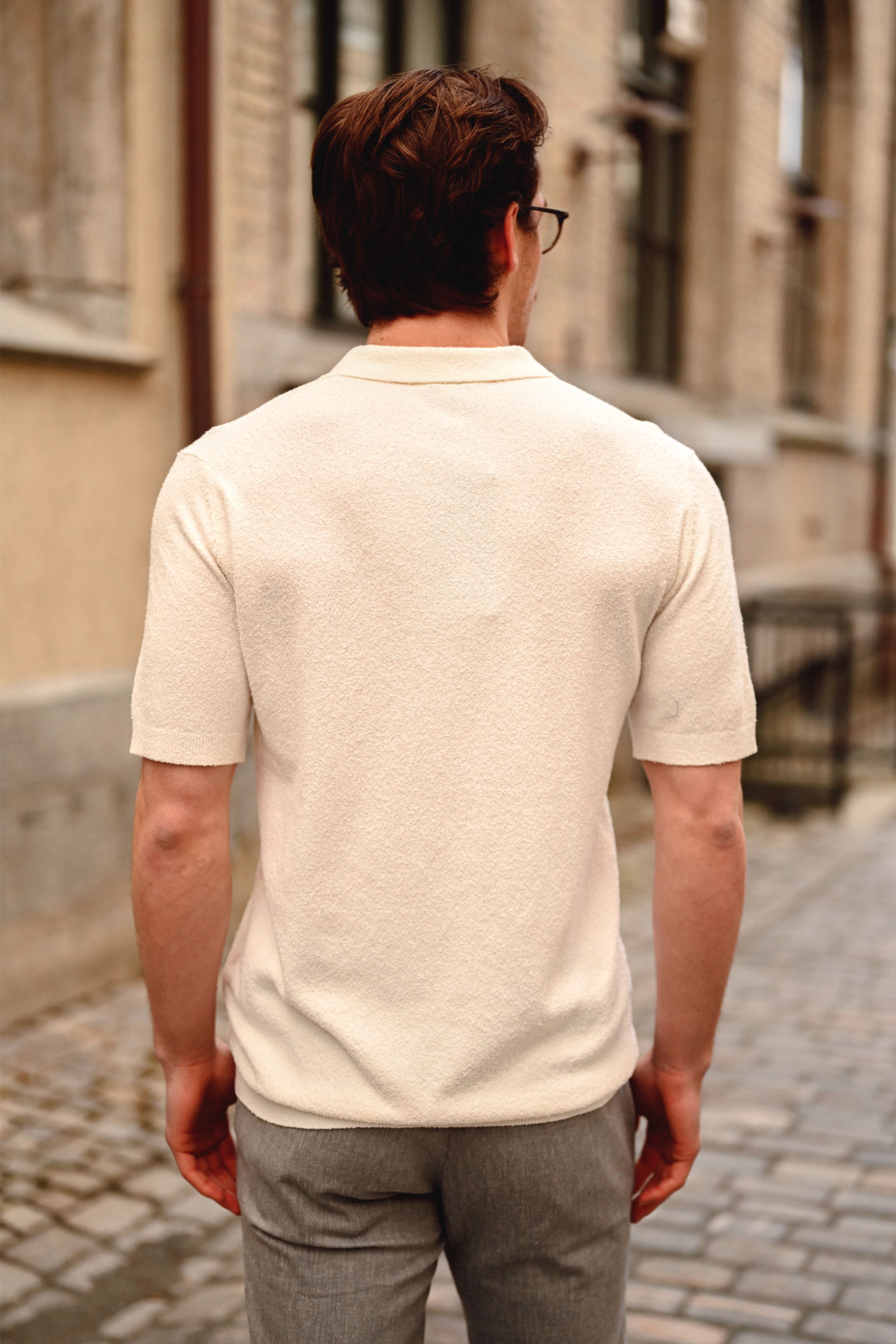 MMGKyle Bouclé Polo, Ecru - Bilde 4