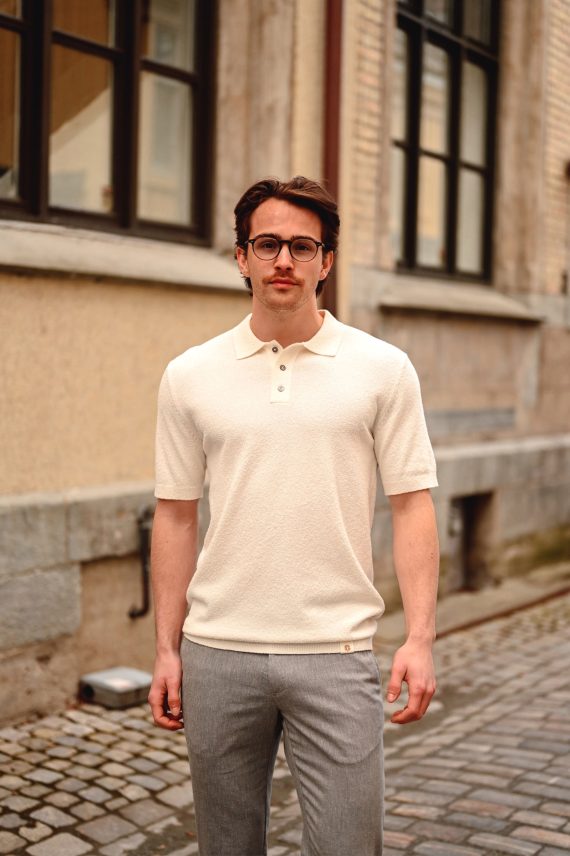 MMGKyle Bouclé Polo, Ecru