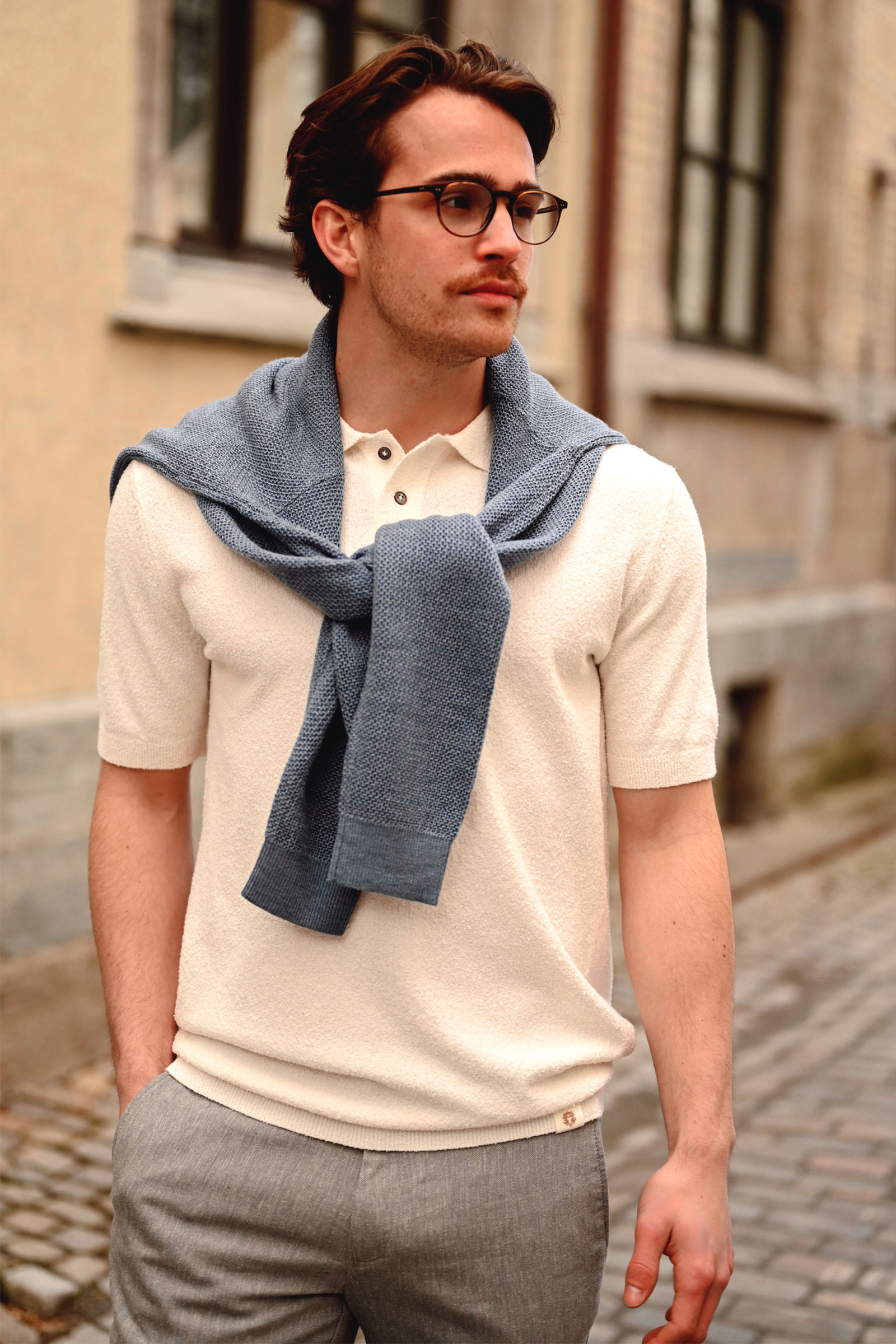 MMGKyle Bouclé Polo, Ecru - Bilde 3