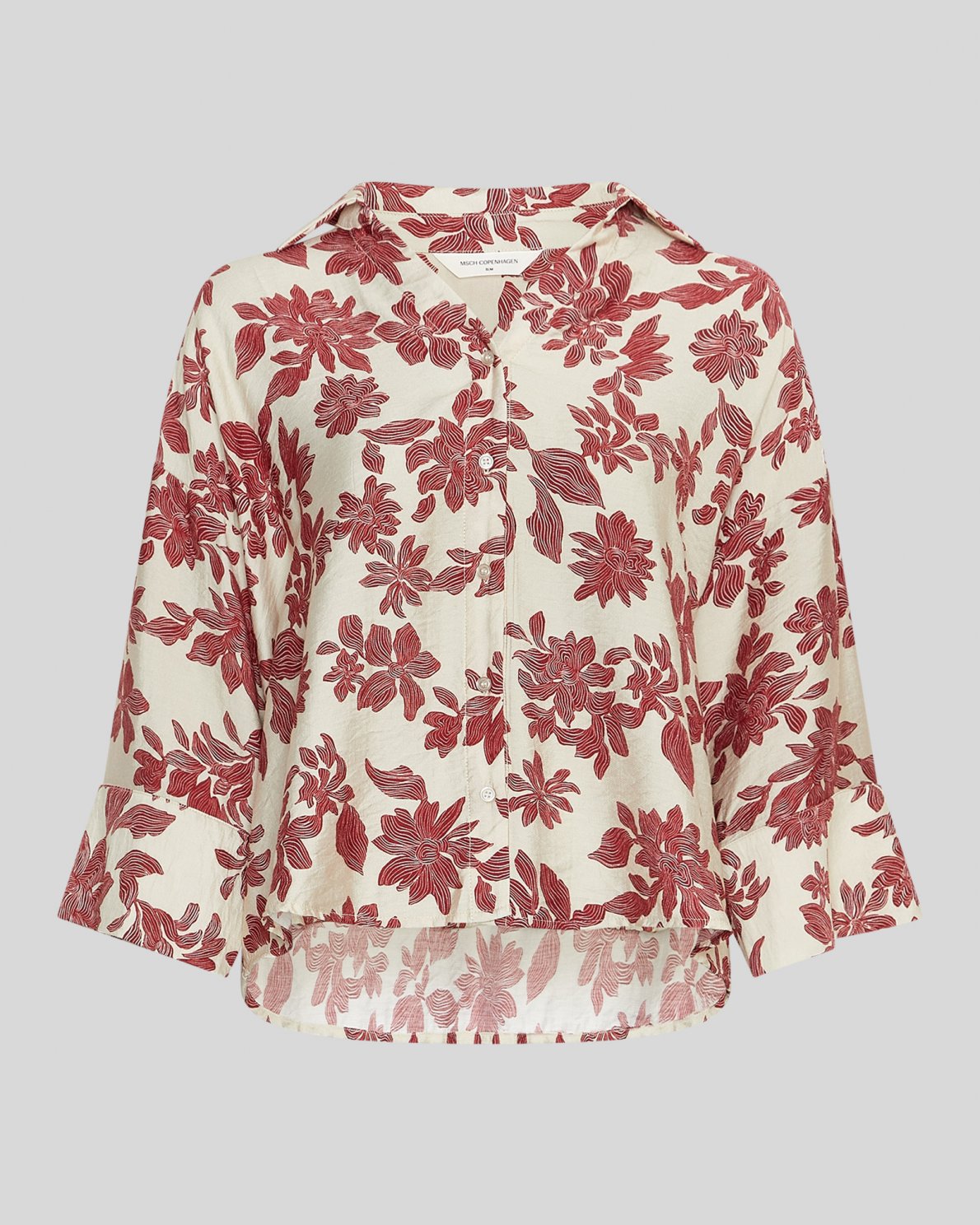 Vildana 3/4 Shirt, Rhubarb Flower
