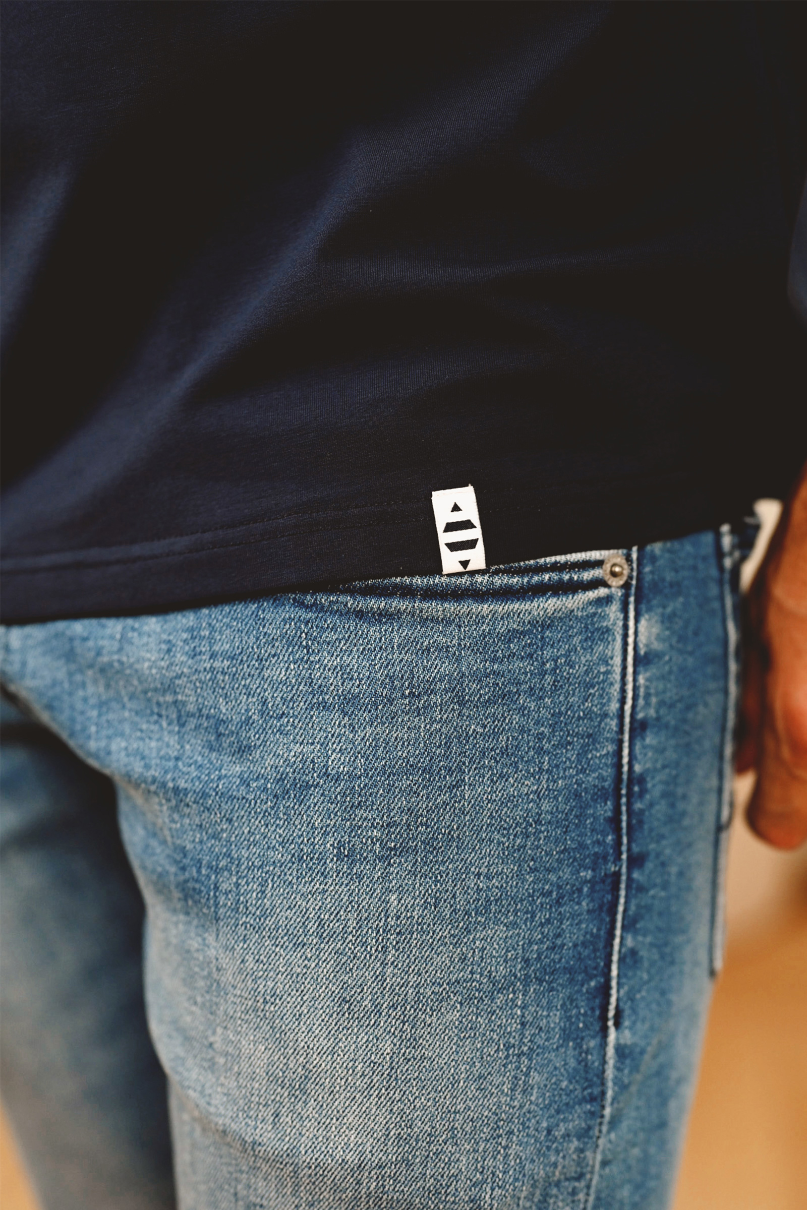 Organic Cotton Crew Tee, Navy - Bilde 4
