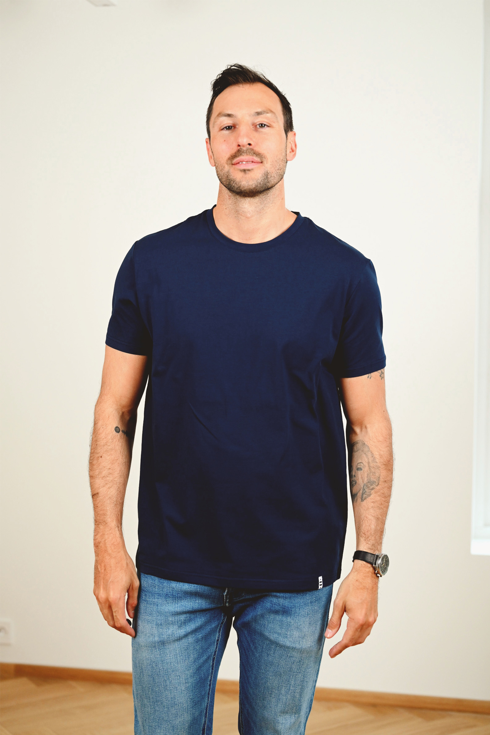 Organic Cotton Crew Tee, Navy - Bilde 2