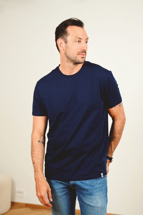 Organic Cotton Crew Tee, Navy