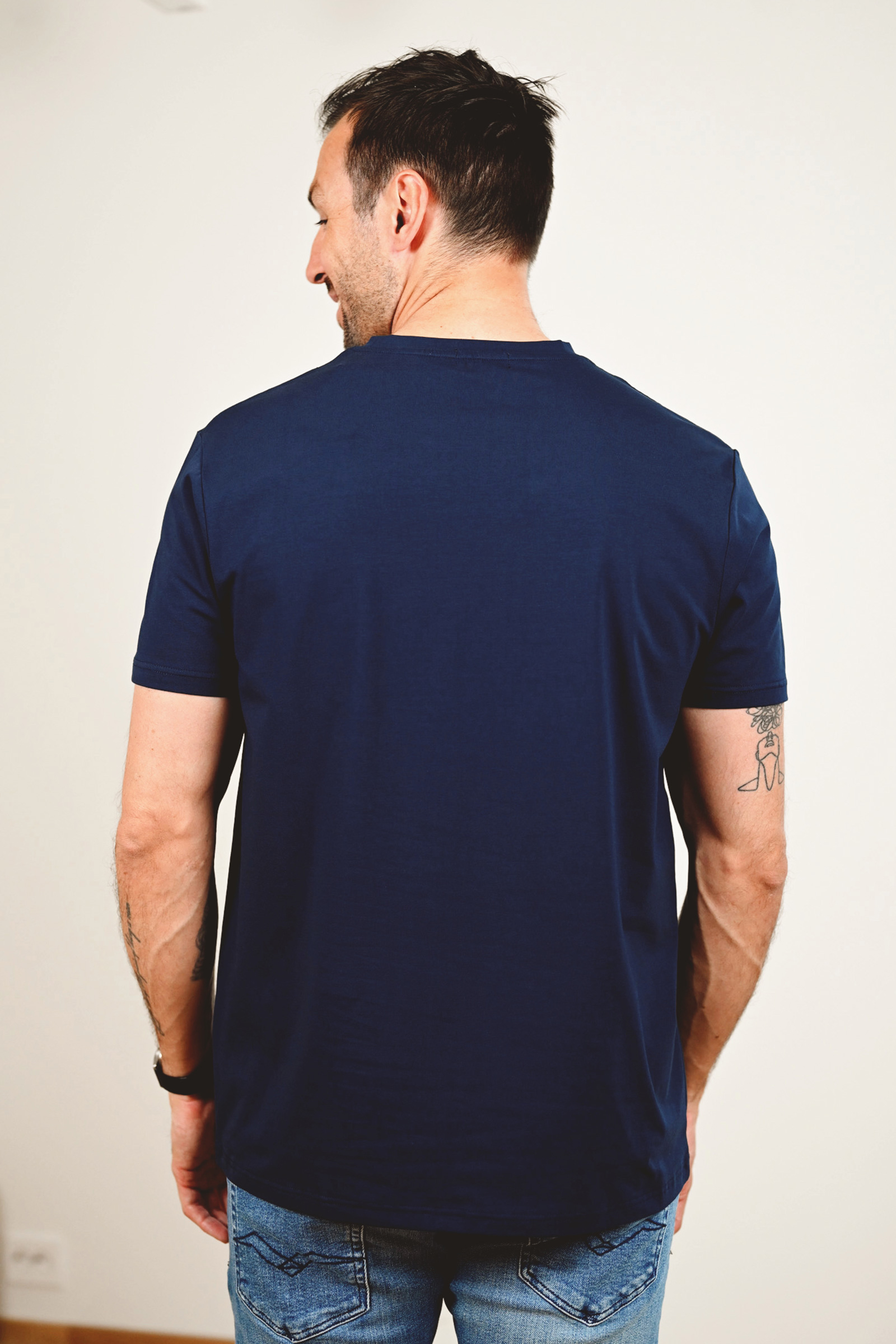 Organic Cotton Crew Tee, Navy - Bilde 3