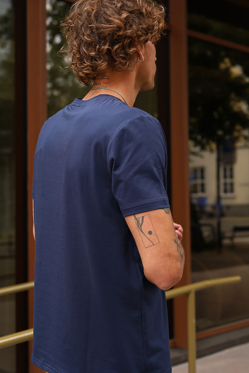 Organic Cotton Crew Tee, Navy - Bilde 4