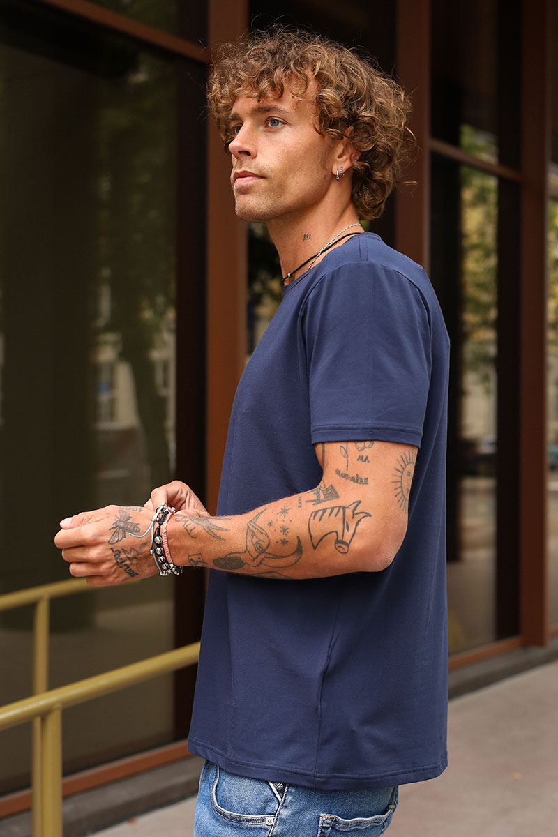 Organic Cotton Crew Tee, Navy - Bilde 2