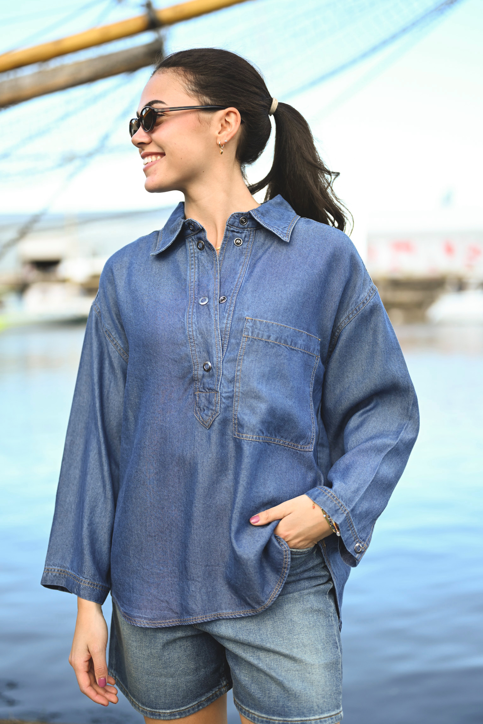 PhilipaIW Shirt, Medium Blue - Bilde 4