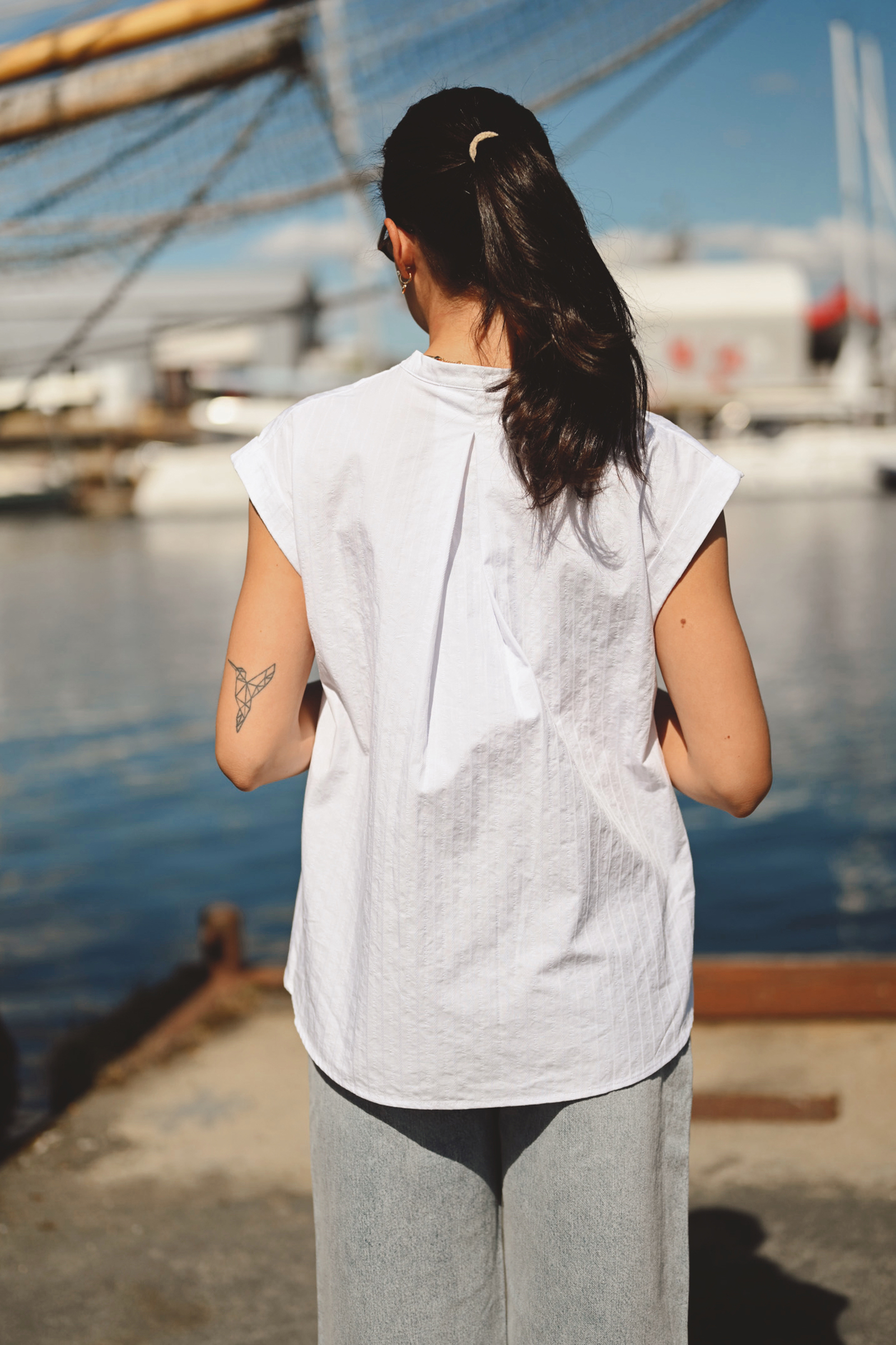 Satina SS Shirt, White - Bilde 5