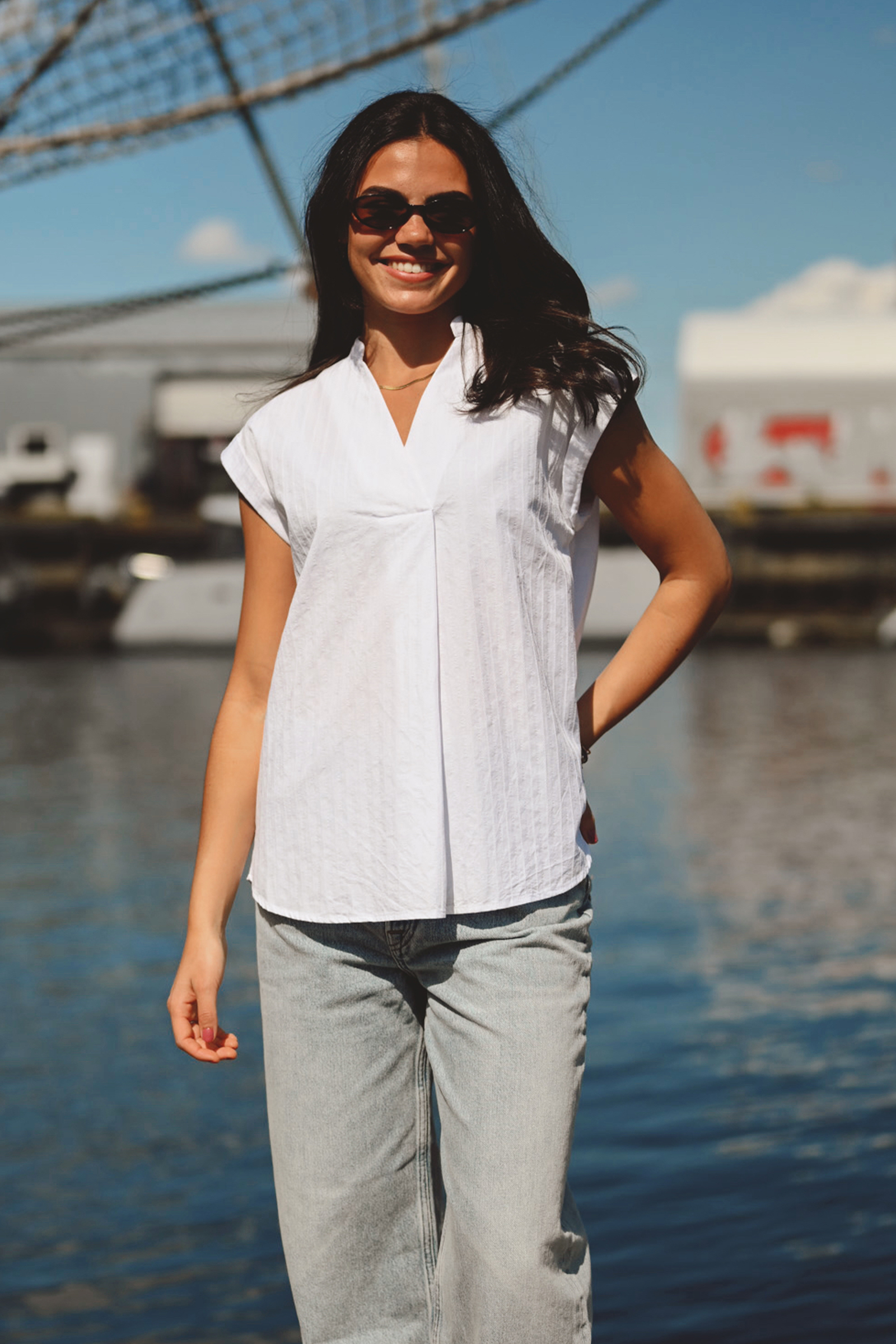 Satina SS Shirt, White - Bilde 4