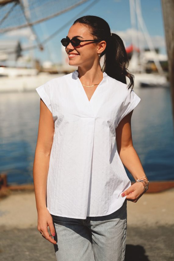 Satina SS Shirt, White