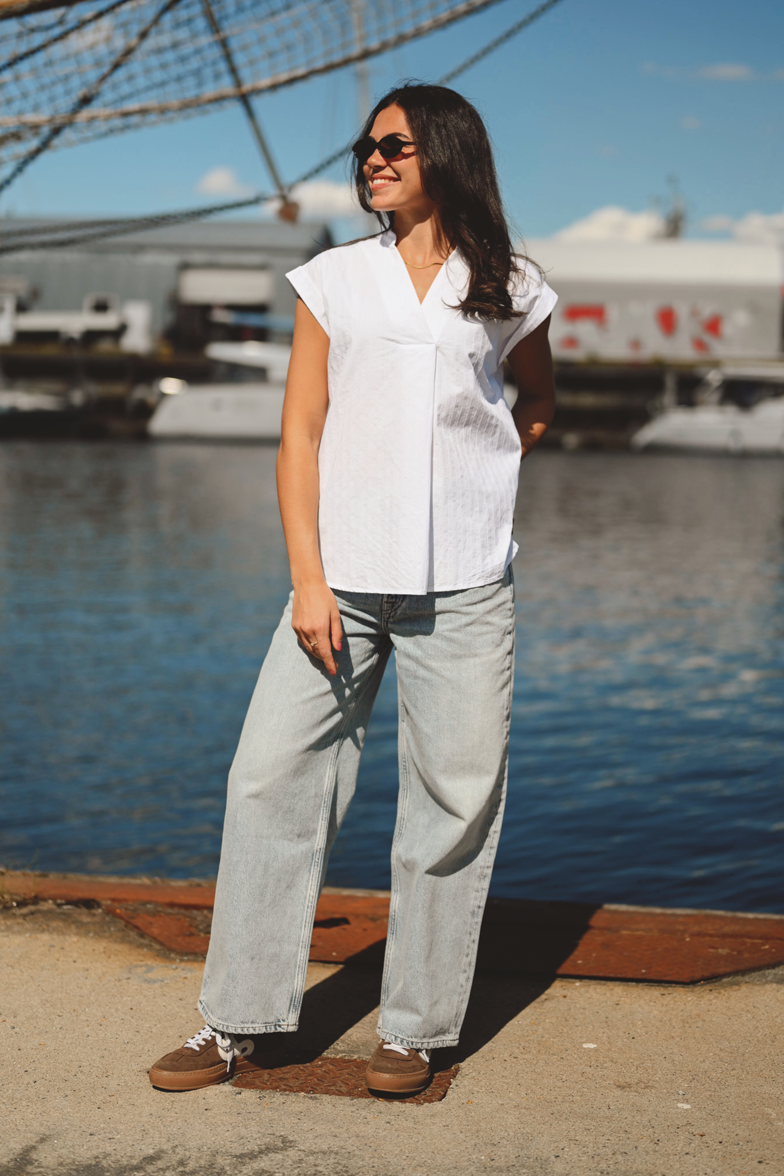 Satina SS Shirt, White - Bilde 3