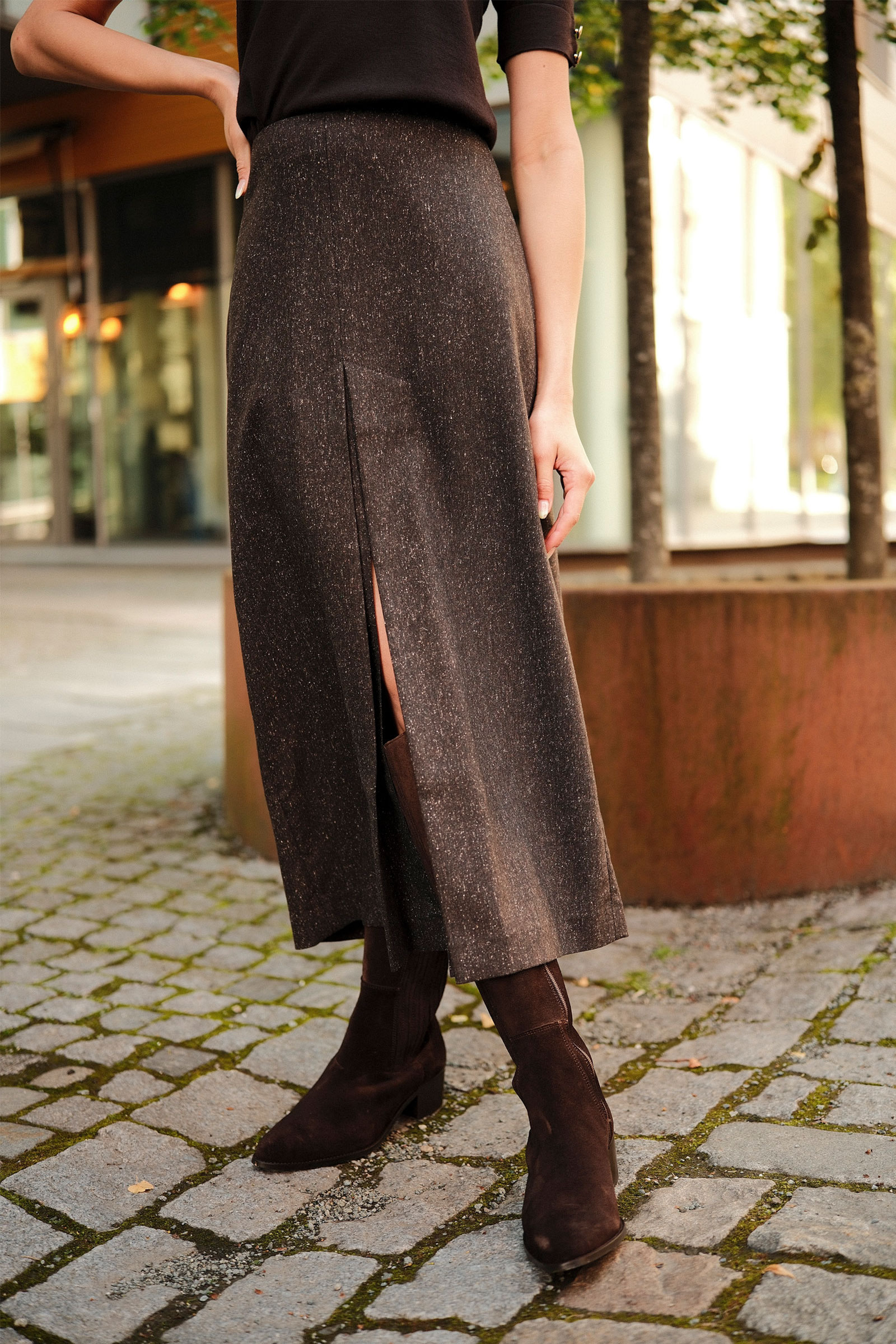 Elsine Tailored Wool Skirt, Desert Plum - Bilde 2