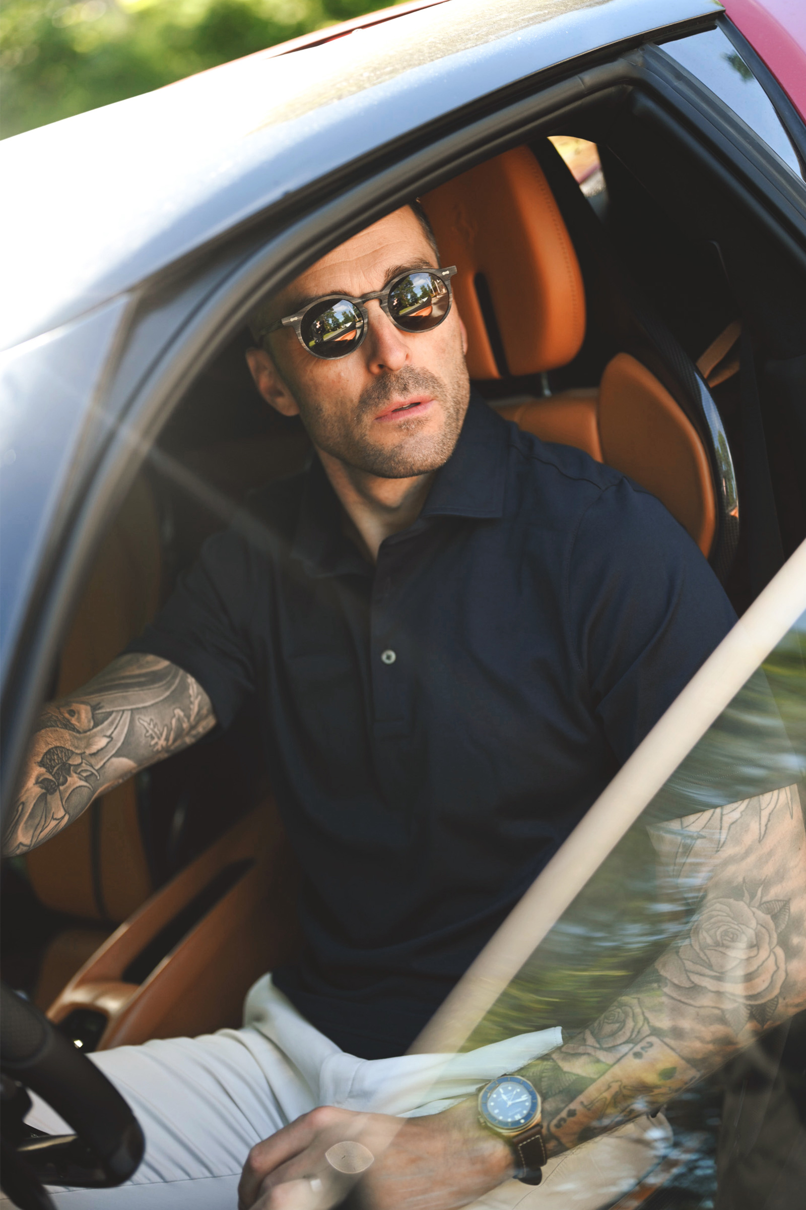 Interlock Pima Cotton Jersey Polo, Blue Navy