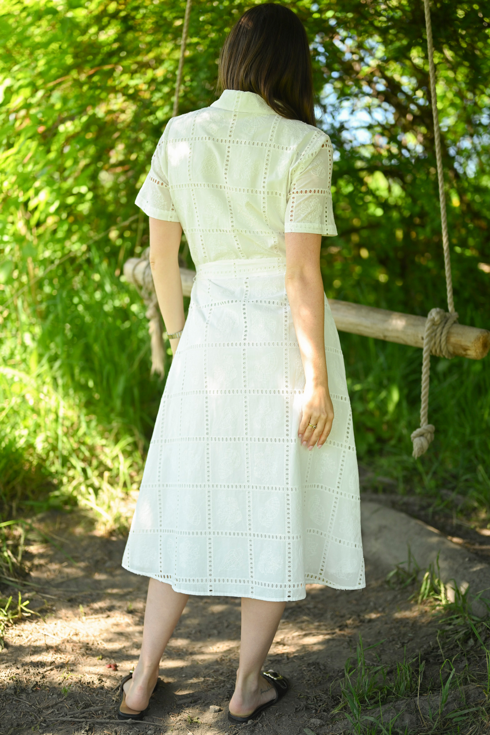 Lea 2/4 Shirt Dress, Egret - Bilde 5