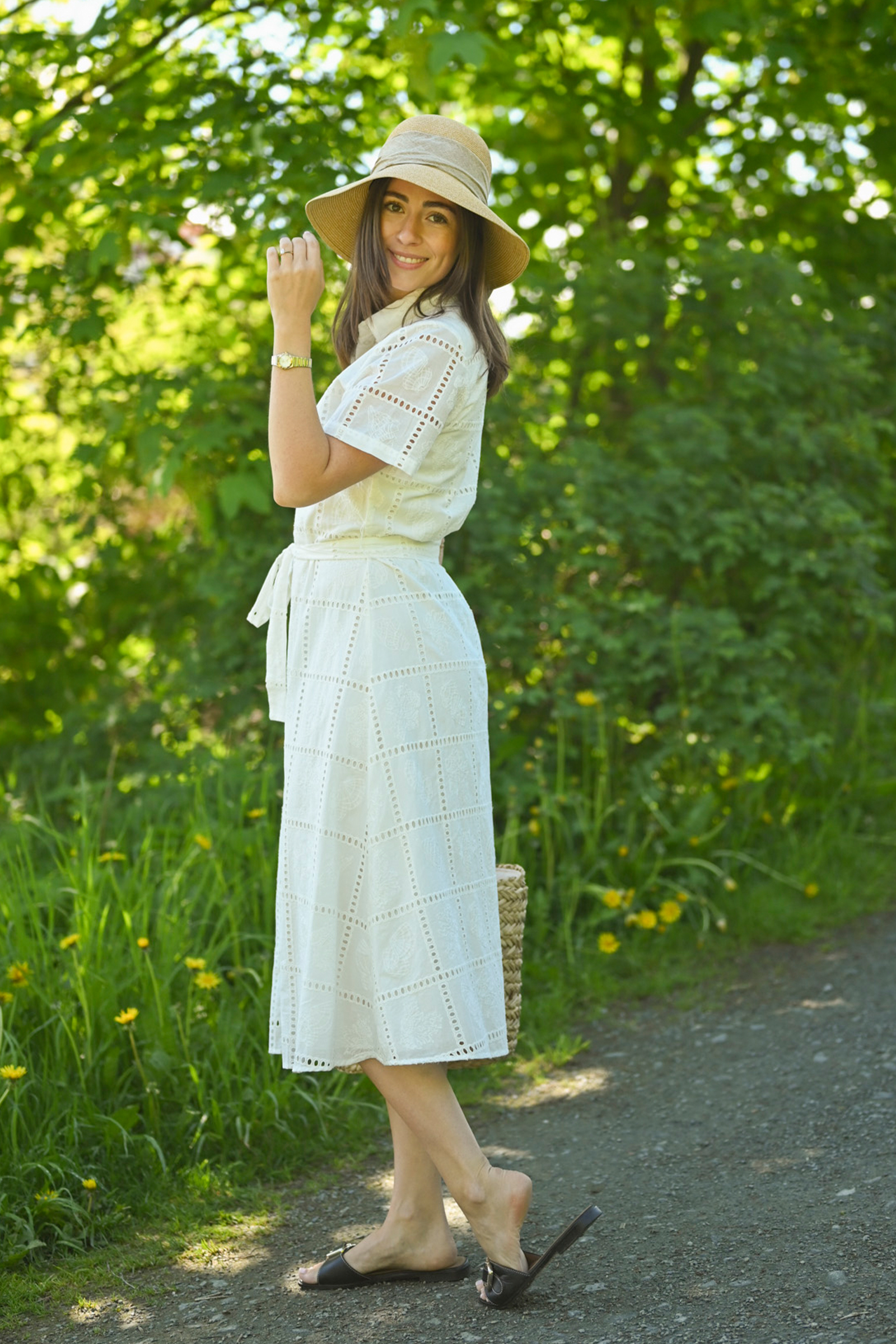 Lea 2/4 Shirt Dress, Egret - Bilde 2