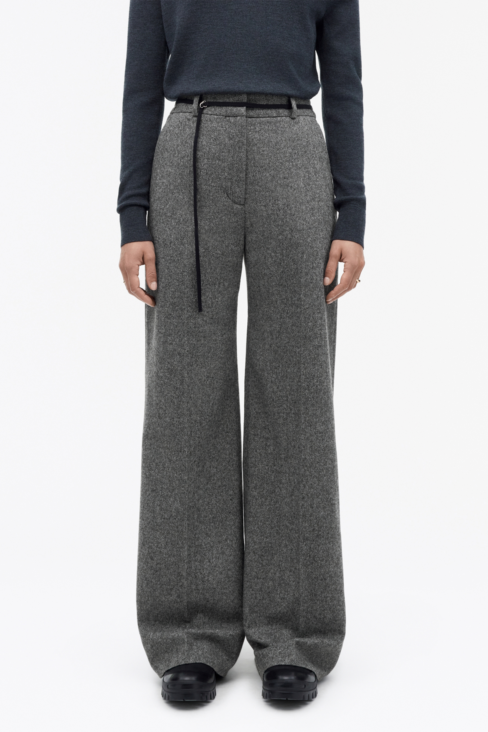 Ellis Brushed Wool Trousers, Grey - Bilde 2