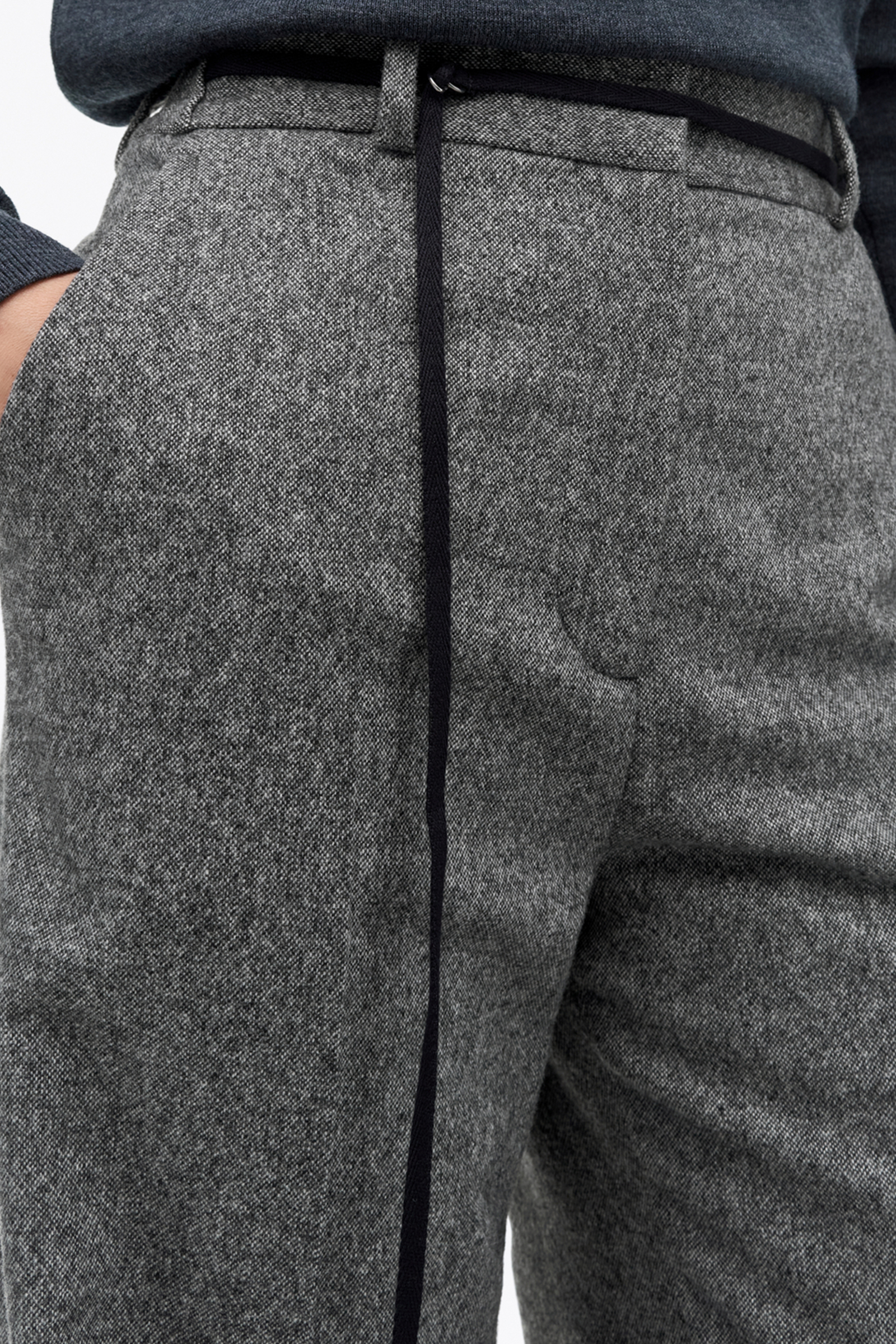 Ellis Brushed Wool Trousers, Grey - Bilde 3