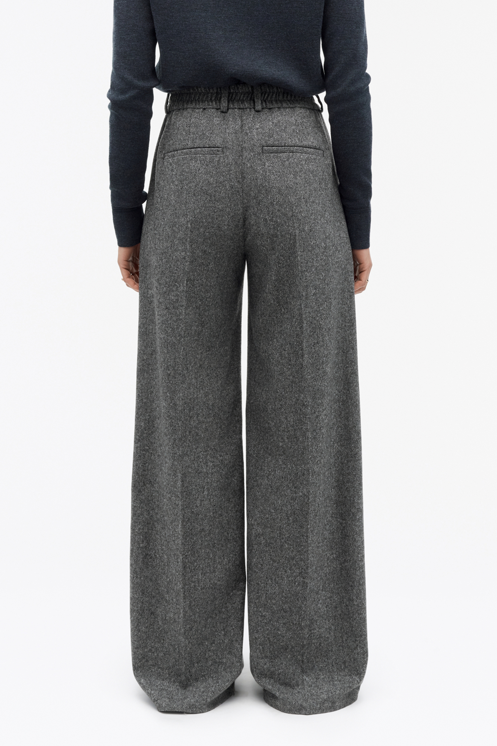 Ellis Brushed Wool Trousers, Grey - Bilde 4