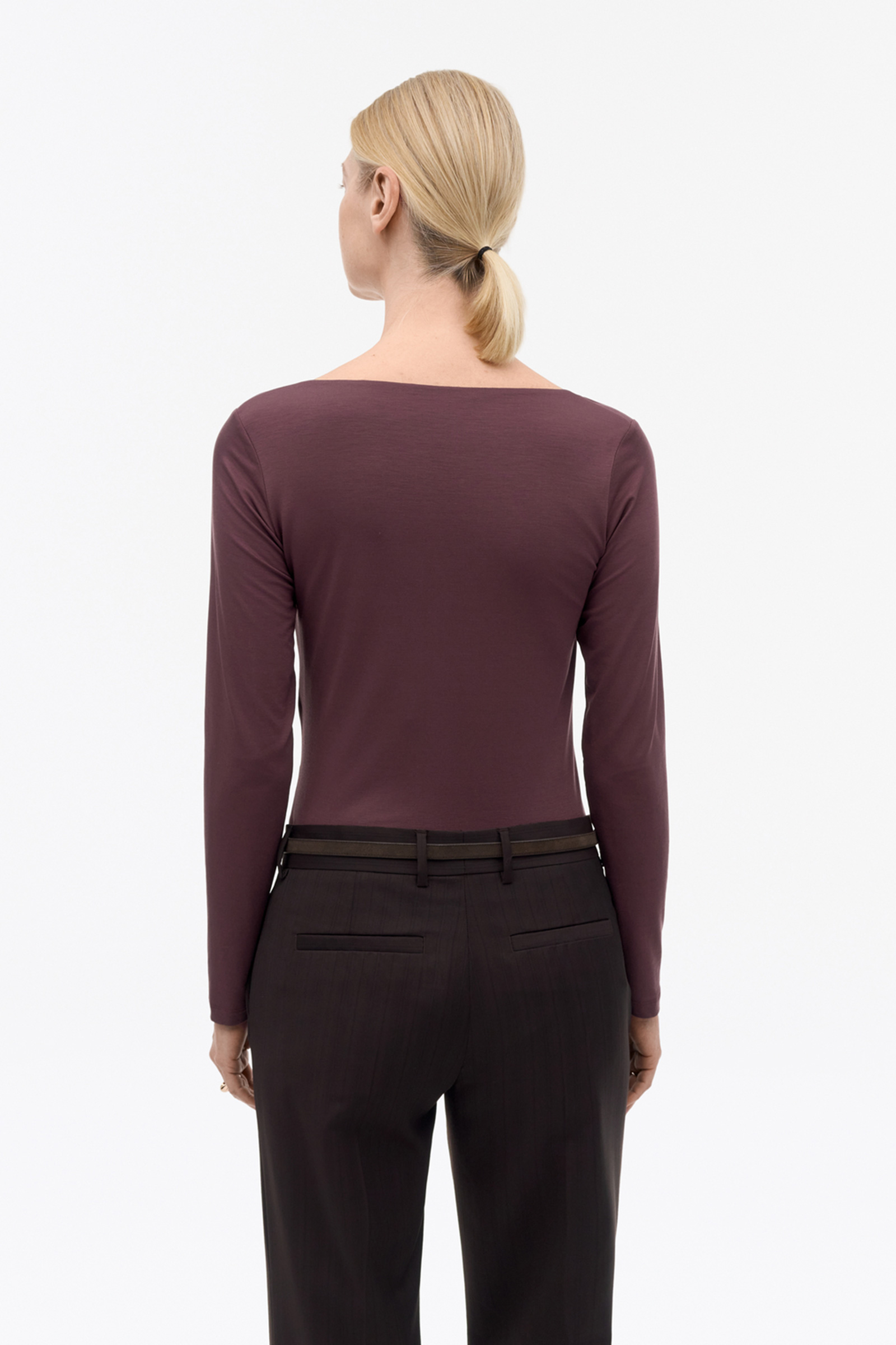 Elois Long-Sleeved T-Shirt, Burgundy - Bilde 3