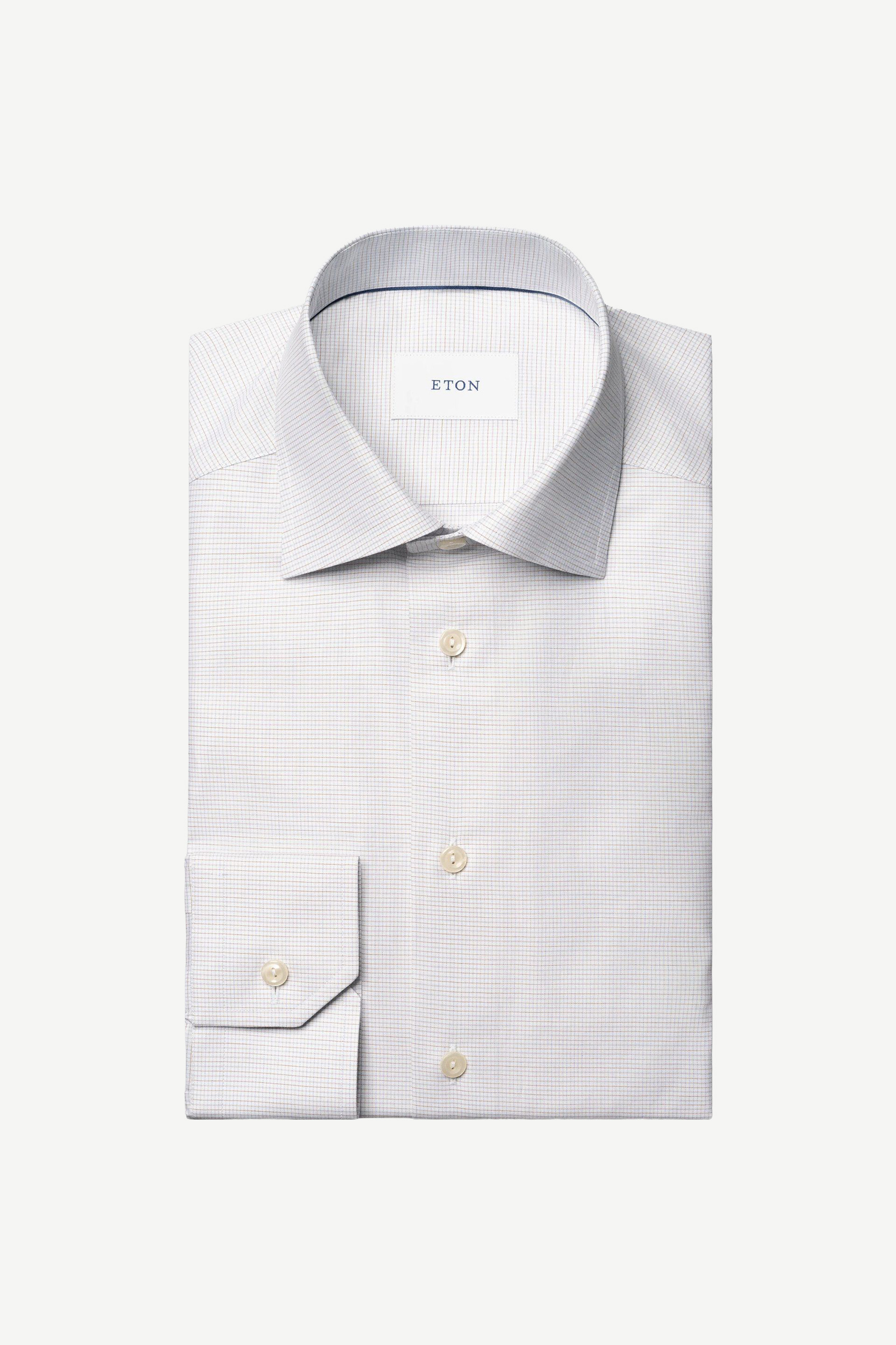 Check Twill Shirt, Beige