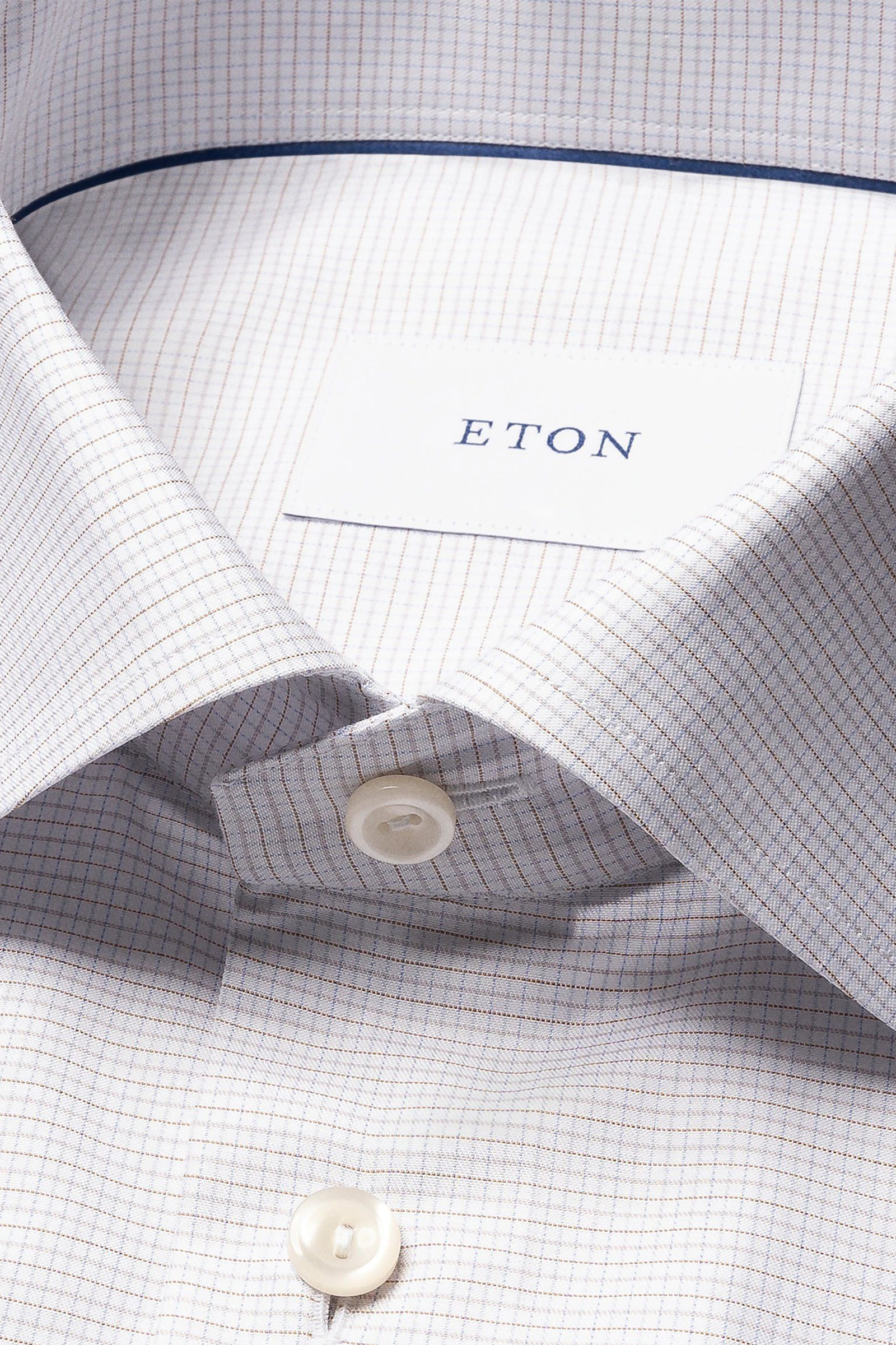 Check Twill Shirt, Beige - Bilde 3