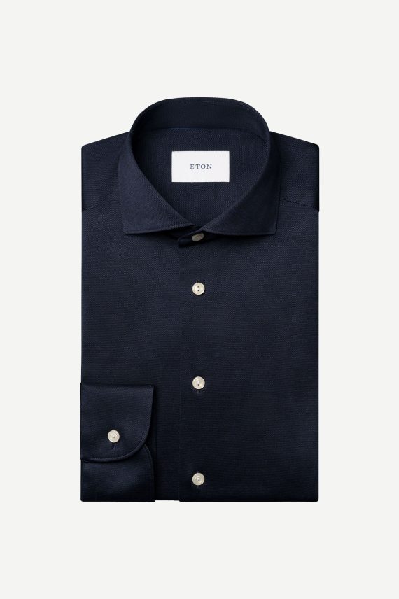 Filo di Scozia Knit Shirt, Mørk Blå